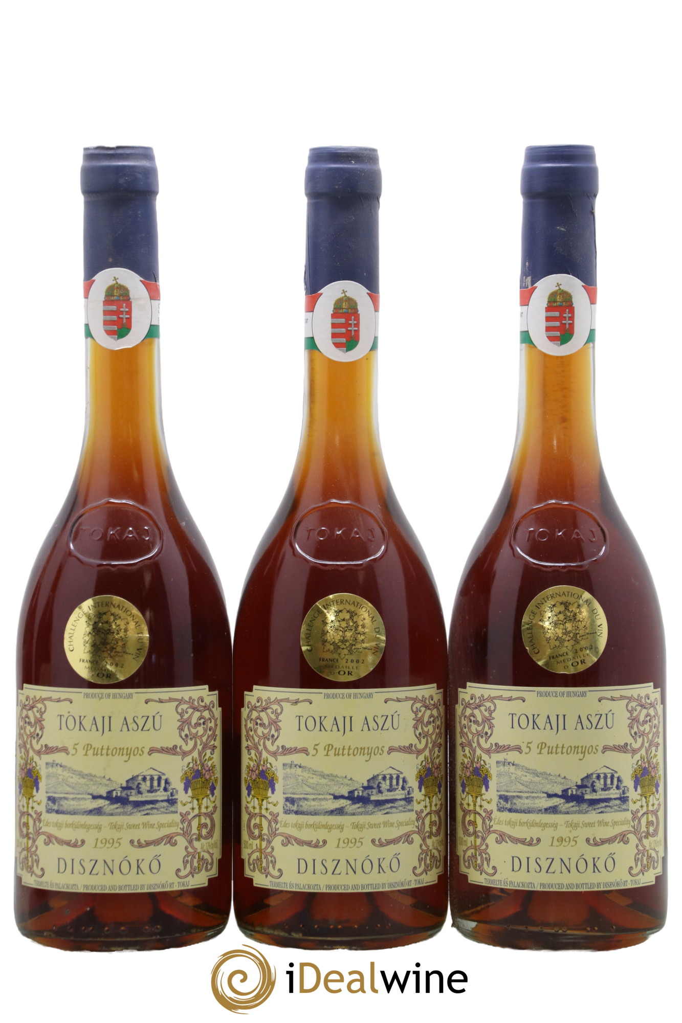 Tokaji Aszu 5 Puttonyos Disznoko (Domaine) 1995 - Lot de 3 format 50cls - 0