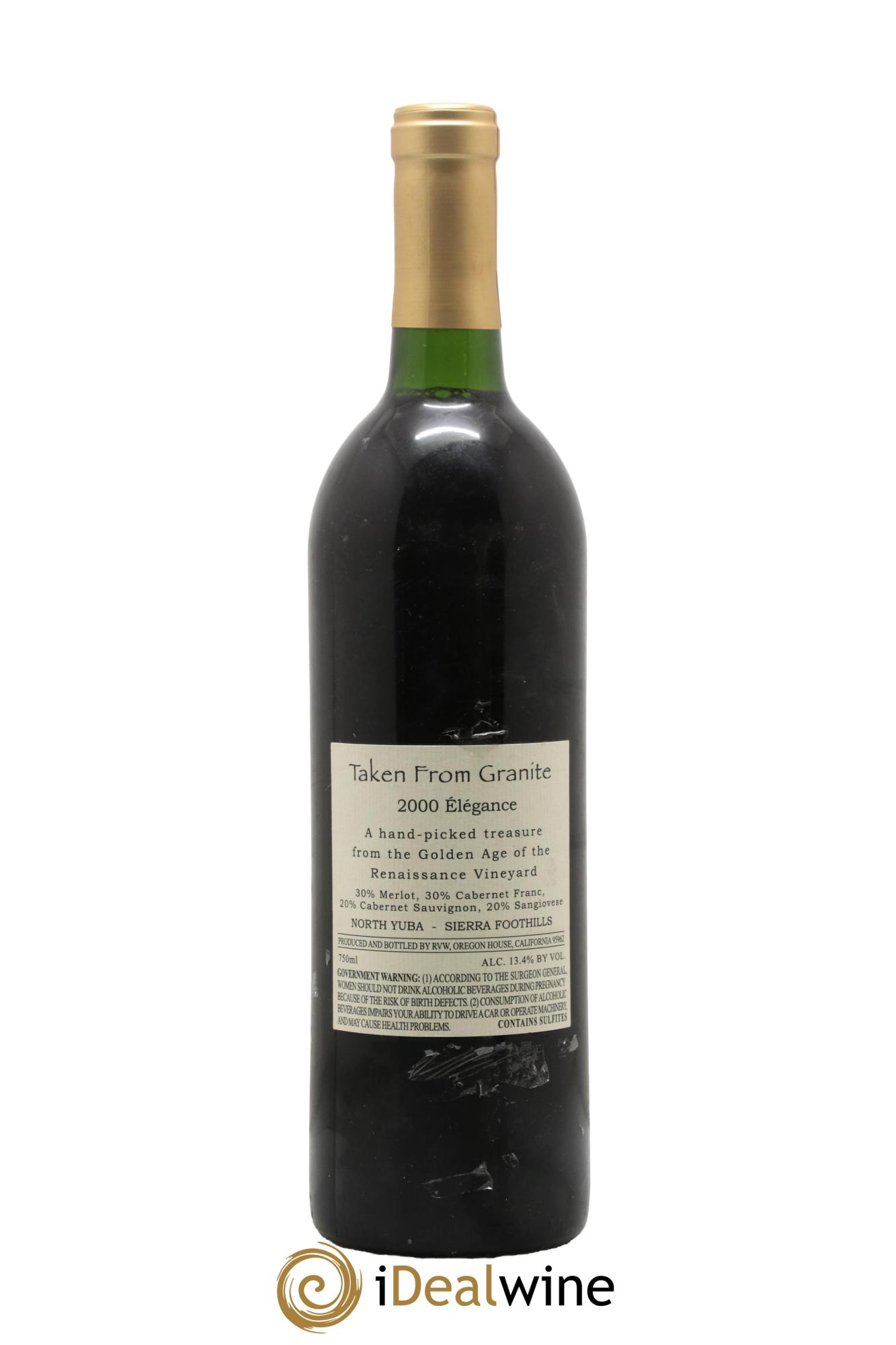 USA North Yuba Sierra Foothills Elegance Taken From Granite Renaissance Vineyard 2000 - Lotto di 1 bottiglia - 1