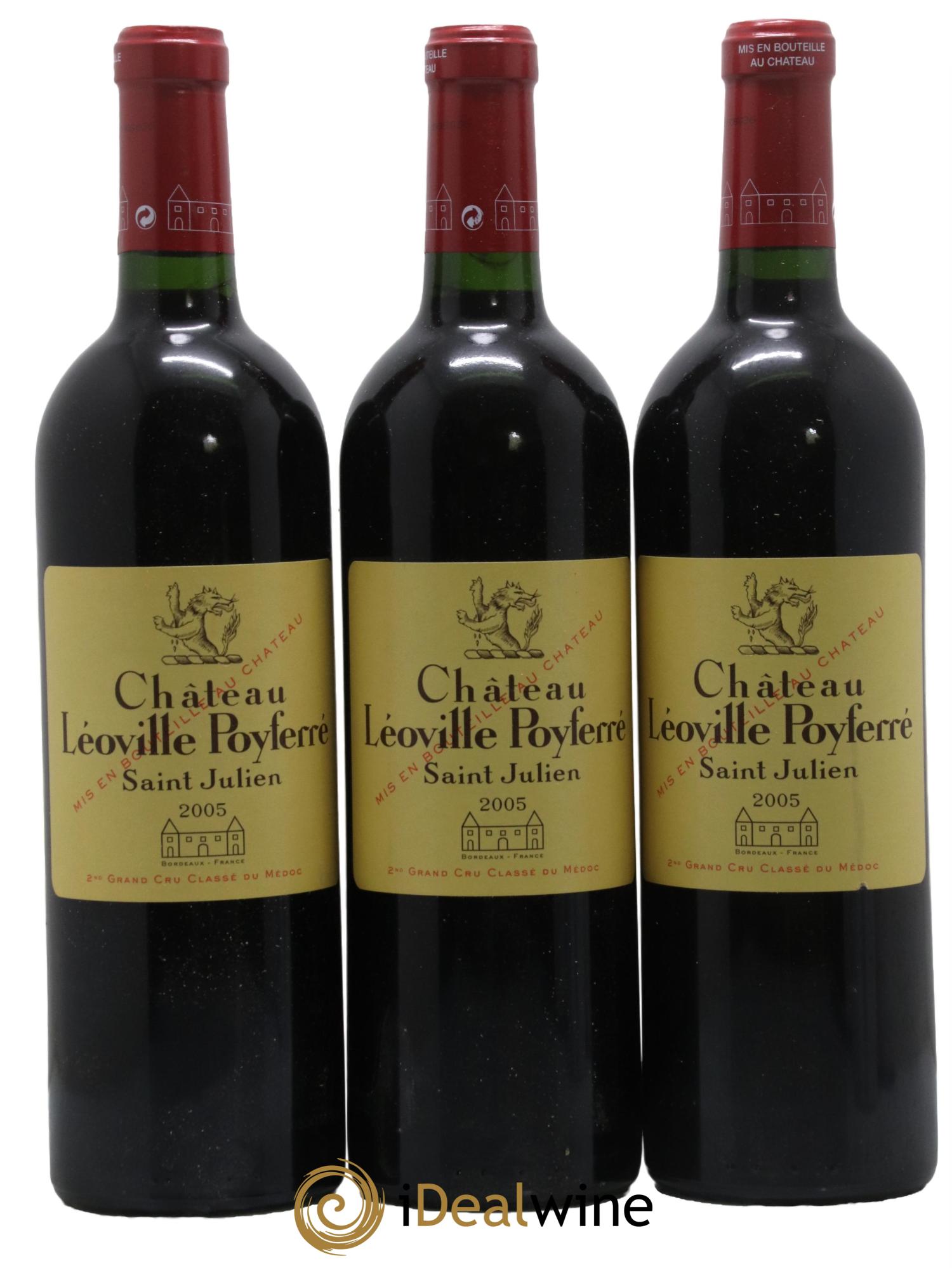 Château Léoville Poyferré 2ème Grand Cru Classé 2005 - Lot de 3 bouteilles - 0