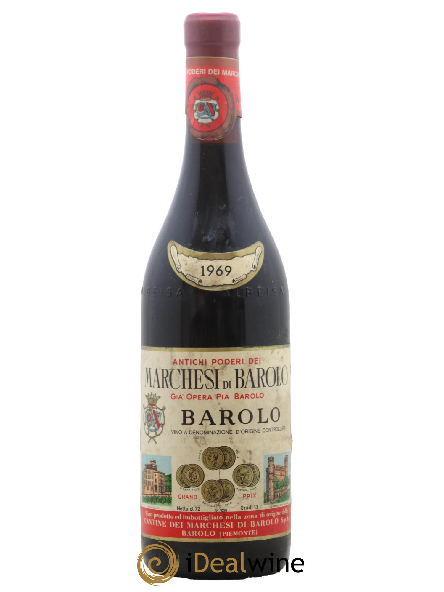 Barolo Marchesi di Barolo 1969 - Lot de 1 bouteille - 0