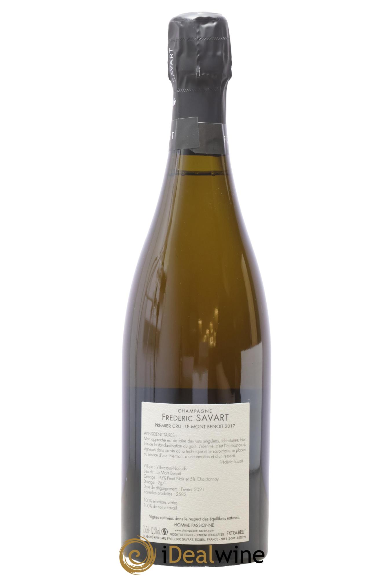 Le Mont Benoit 1er Cru Extra-Brut Vieille Vigne Savart 2017 - Lot de 1 bouteille - 1