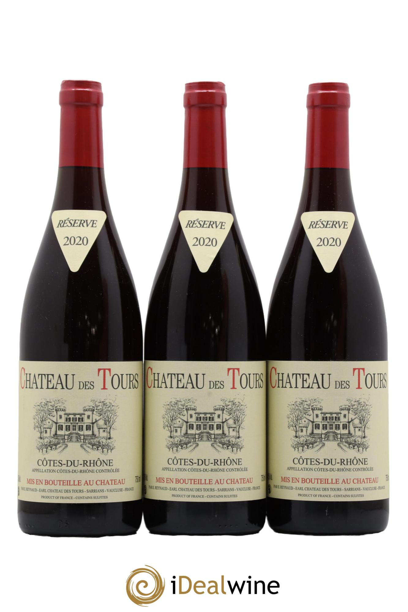 Côtes-du-Rhône Château des Tours Emmanuel Reynaud 2020 - Lot de 3 bouteilles - 0