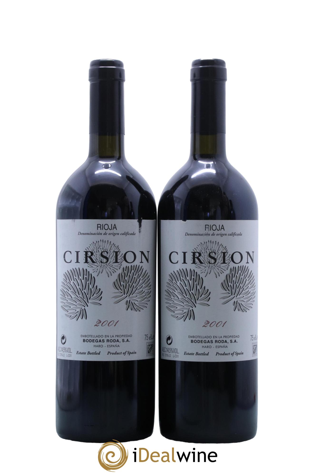 Rioja DOCA Cirsion Bodegas Roda 2001 - Lotto di 2 bottiglie - 0
