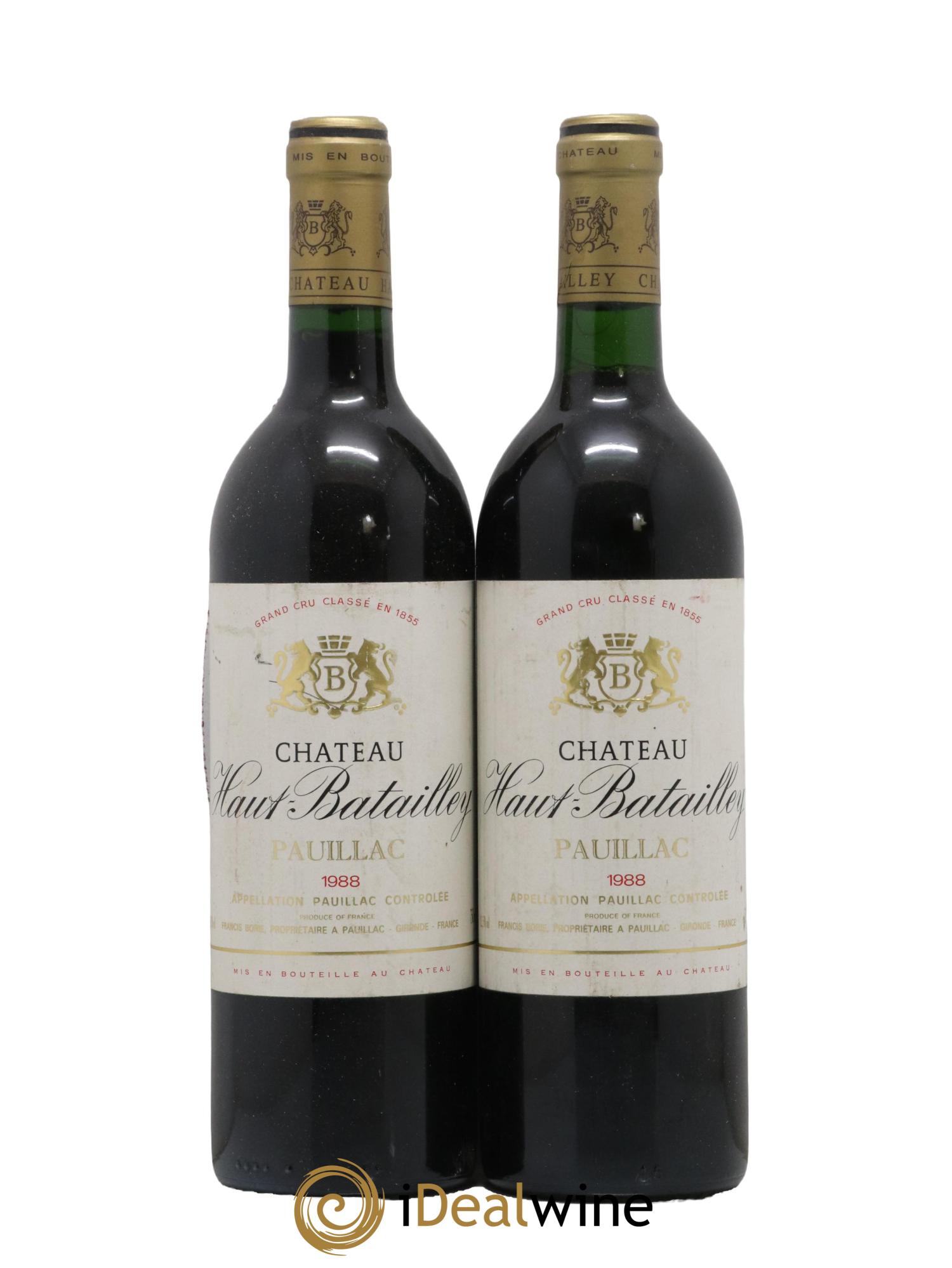 Château Haut Batailley 5ème Grand Cru Classé 1988 - Lot de 2 bouteilles - 0