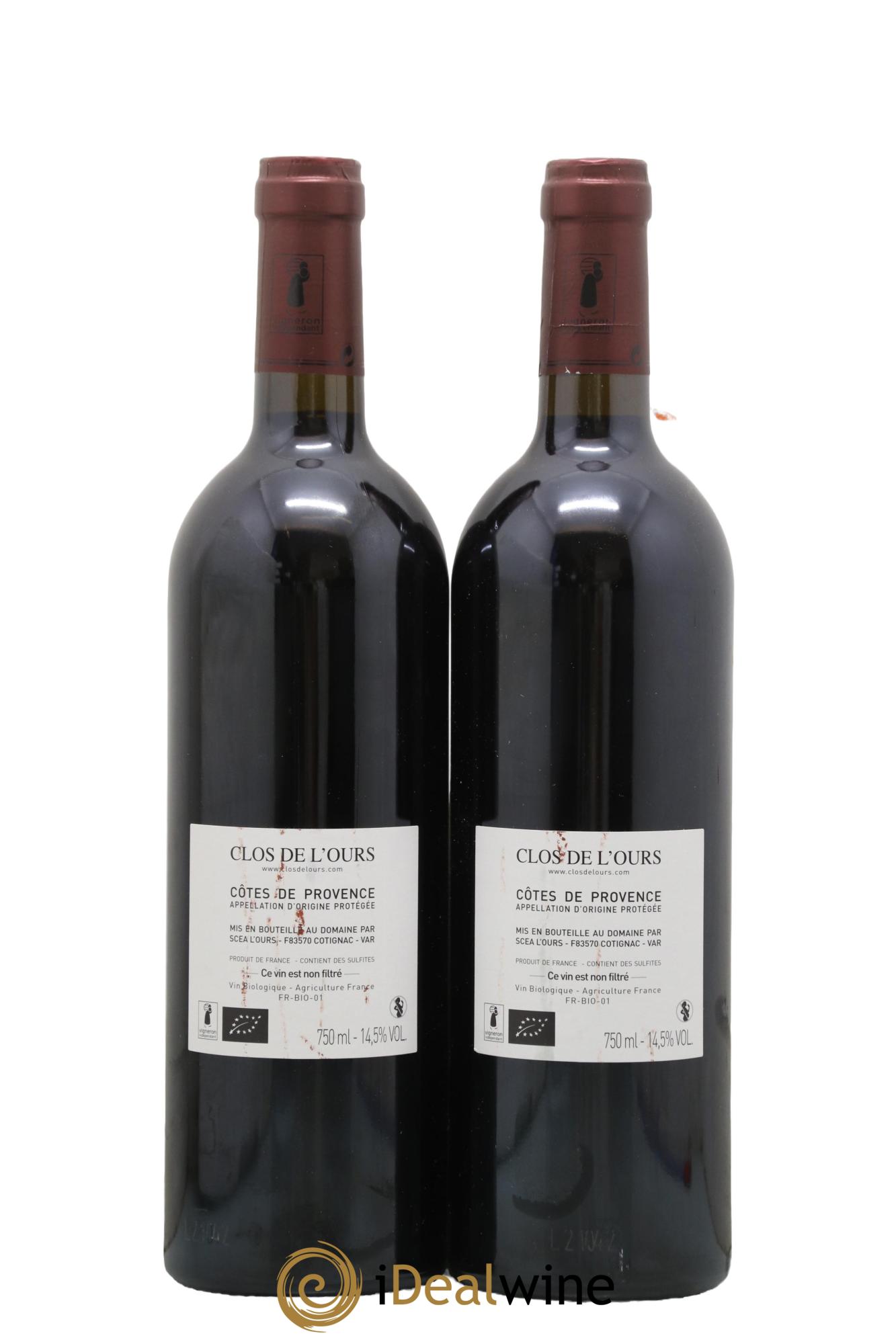 Côtes de Provence Ursus Clos de l'Ours 2019 - Lot de 2 bouteilles - 1