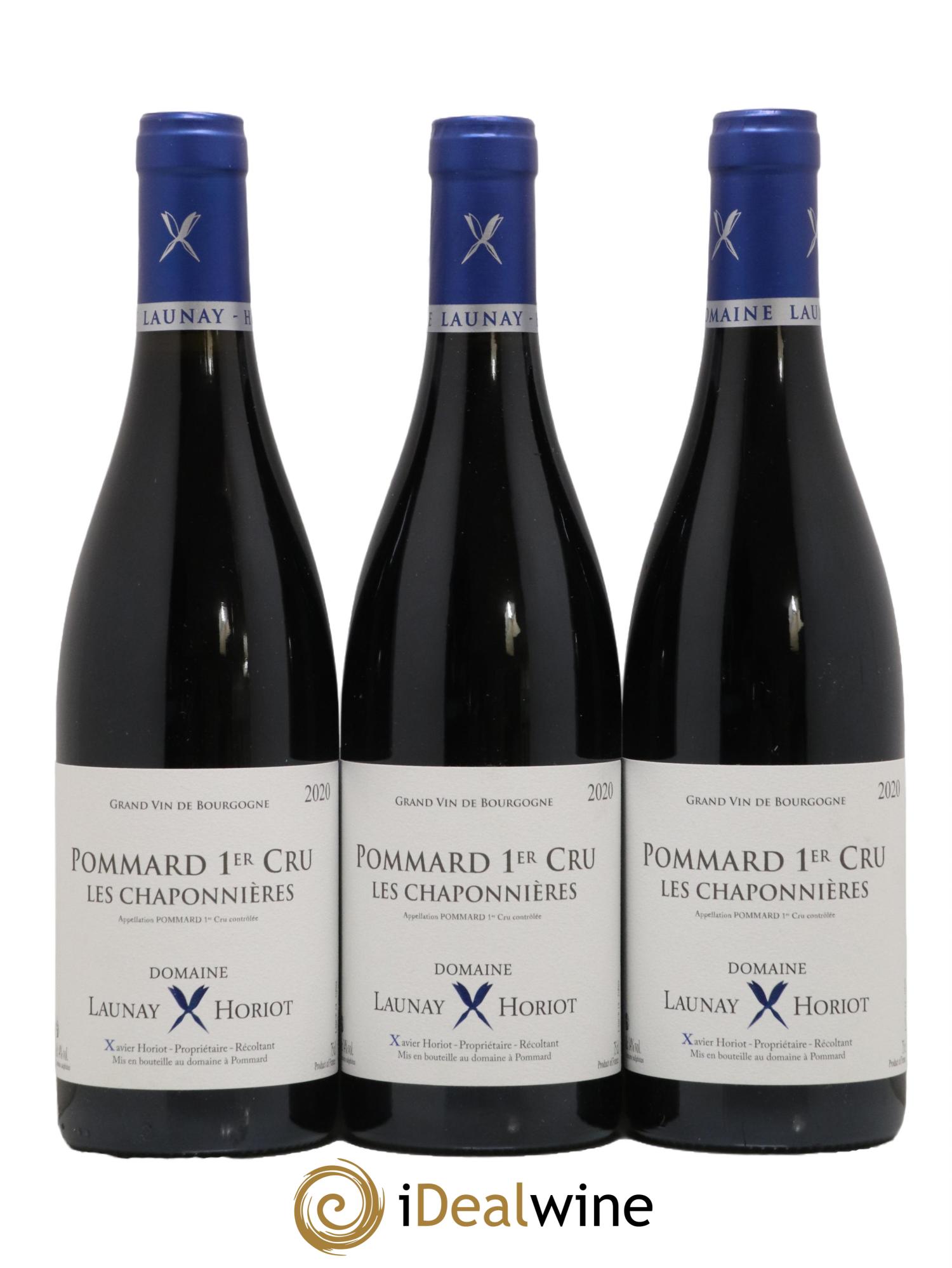 Pommard 1er Cru Chaponnieres Domaine Launay Horiot 2020 - Lot de 3 bouteilles - 0