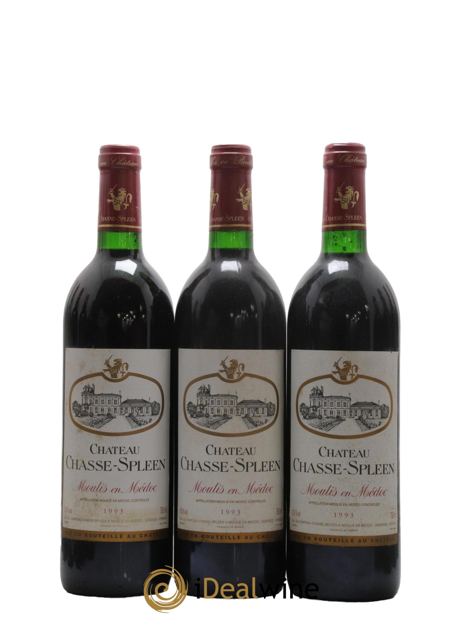 Château Chasse Spleen  1993 - Lot de 12 bouteilles - 1