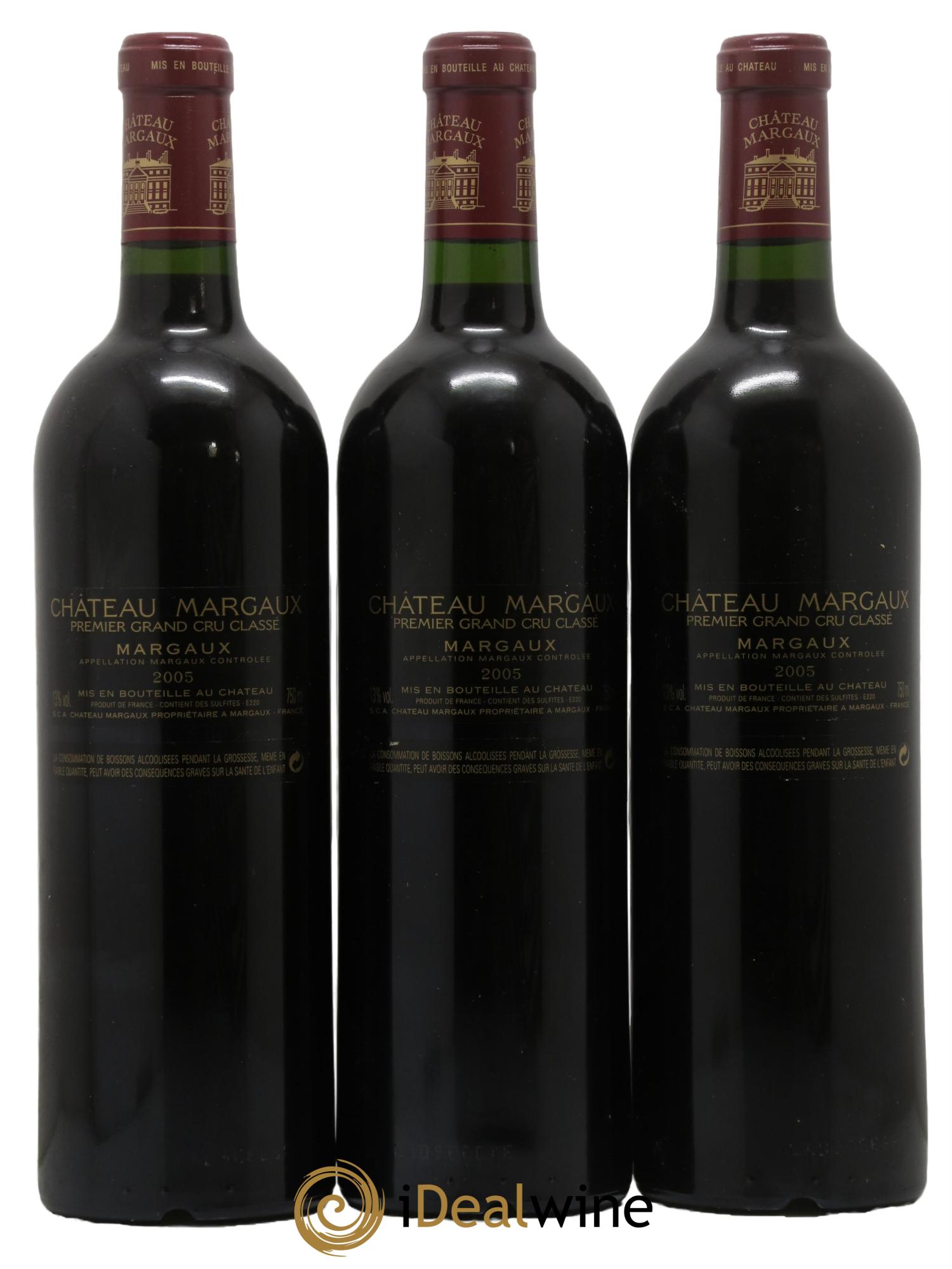 Château Margaux 1er Grand Cru Classé 2005 - Lot de 3 bouteilles - 1