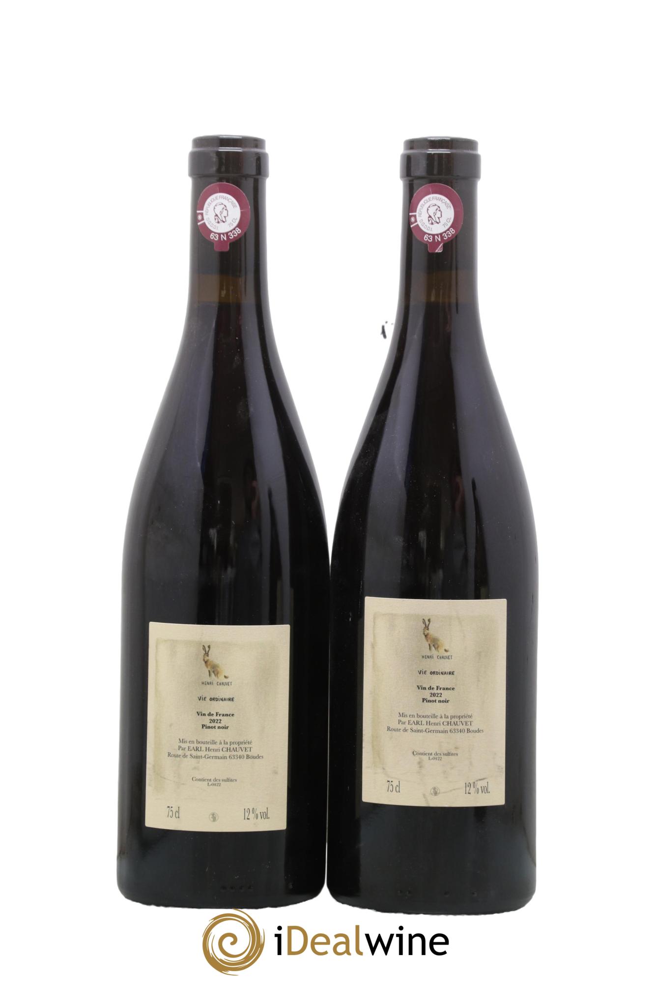 Vin de France Vie ordinaire Henri Chauvet 2022 - Posten von 2 Flaschen - 1