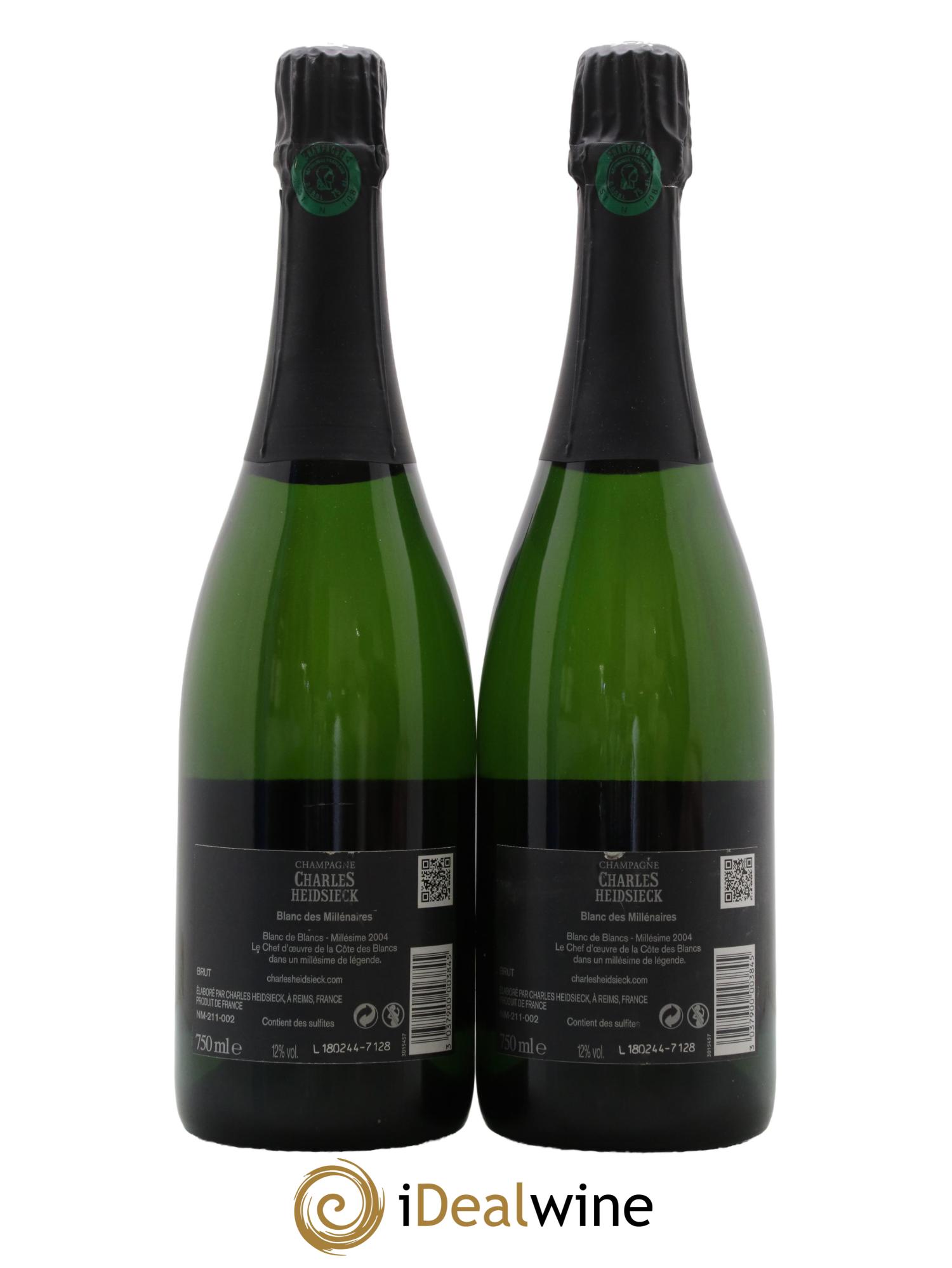 Blanc de Blancs Blanc des Millénaires Brut Charles Heidsieck 2004 - Lot de 2 bouteilles - 1