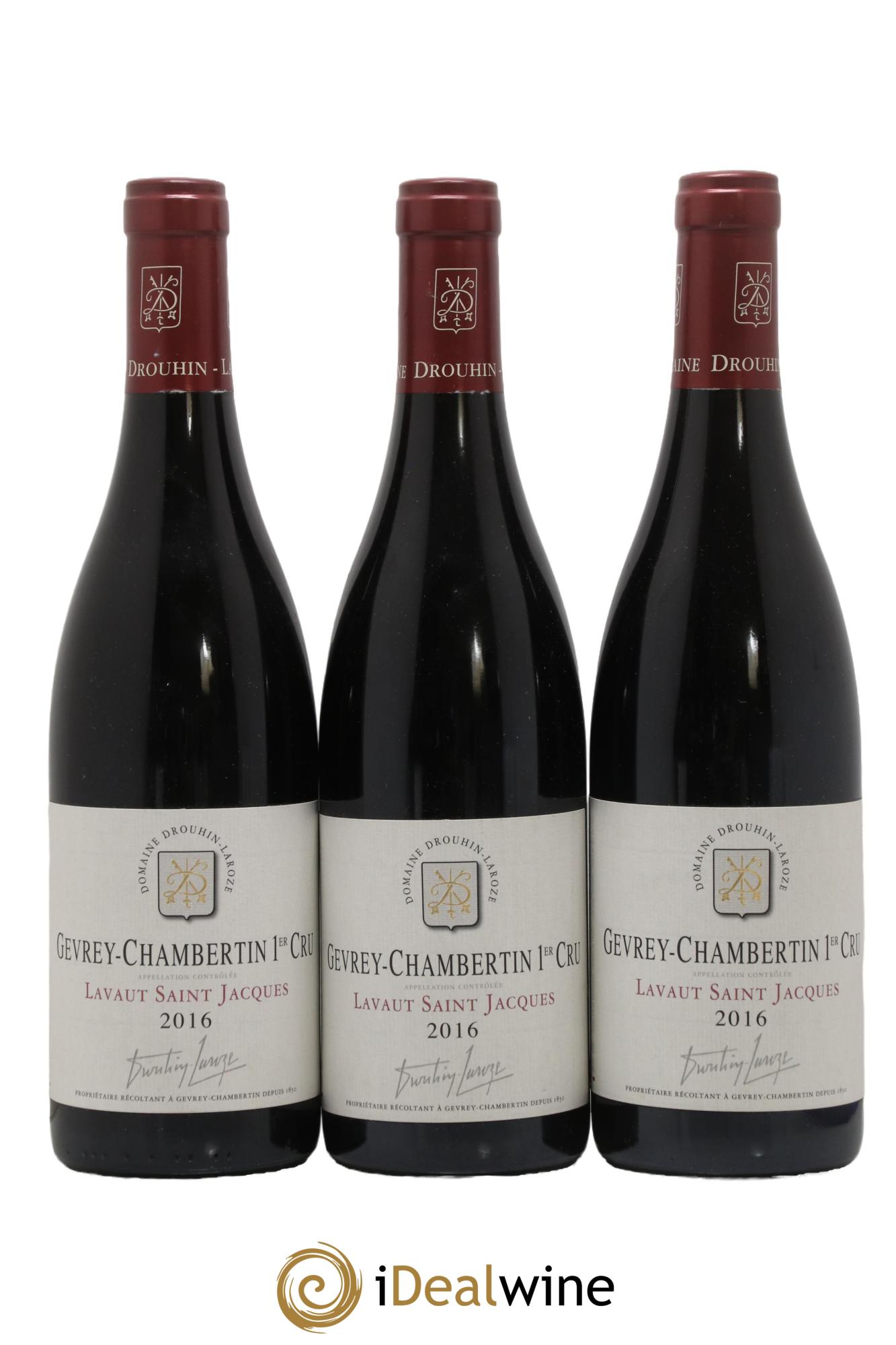 Gevrey-Chambertin 1er Cru Lavaut Saint-Jacques Domaine Drouhin-Laroze 2016 - Lot de 3 bouteilles - 0