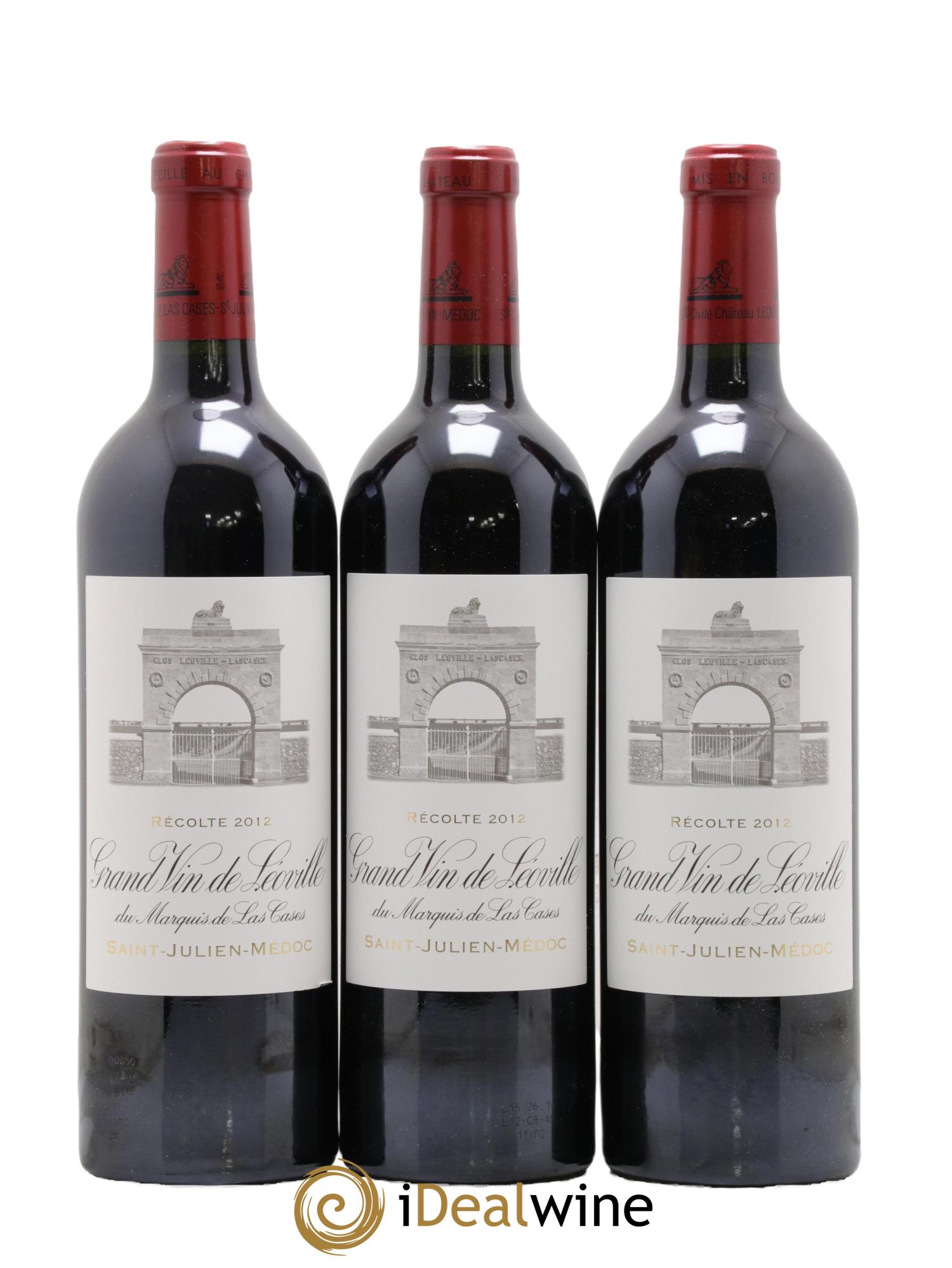 Château Léoville Las Cases 2ème Grand Cru Classé 2012 - Lotto di 3 bottiglie - 0