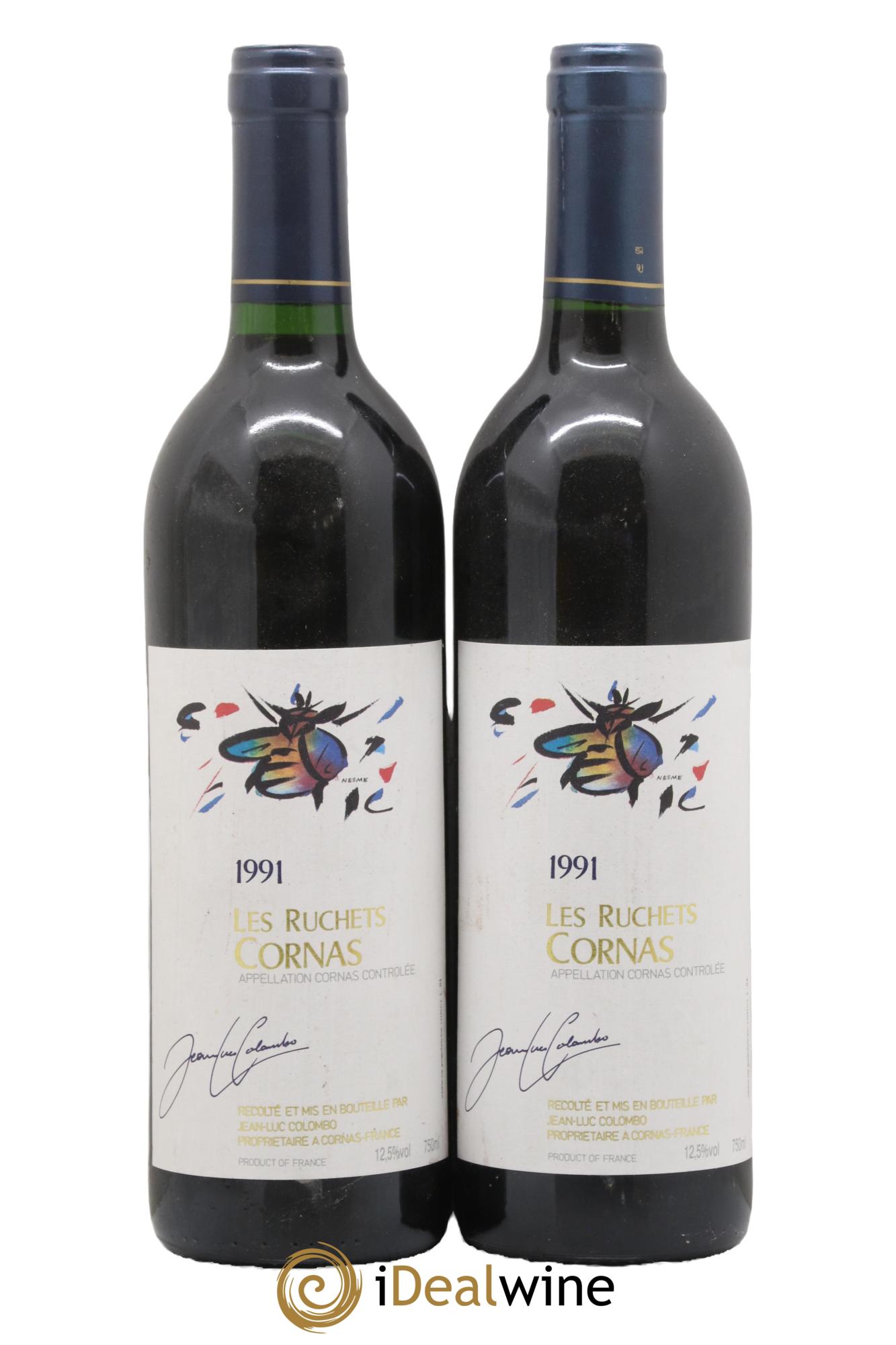 Cornas les Ruchets Jean-Luc Colombo 1991 - Lotto di 2 bottiglie - 0