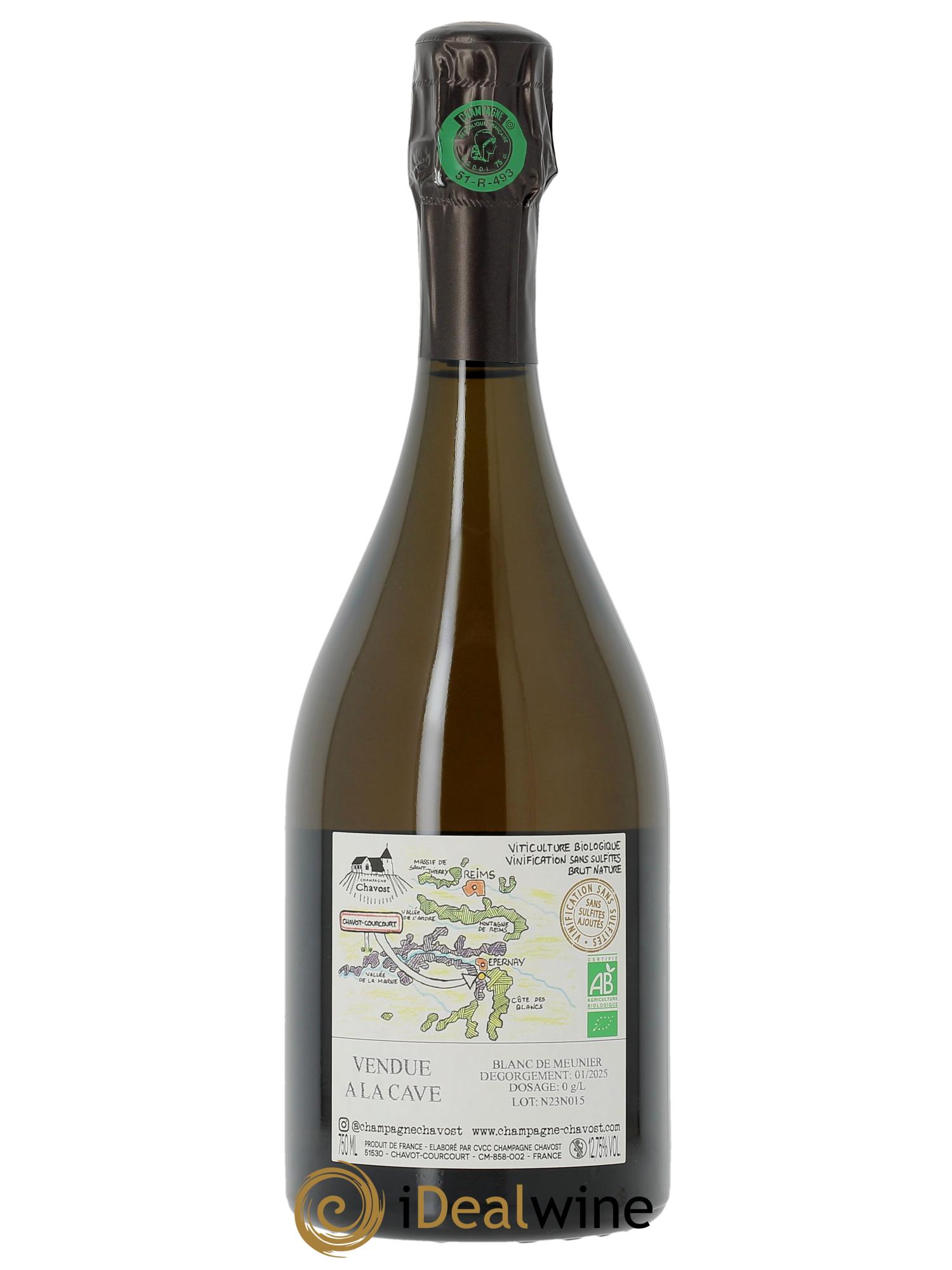 Blanc de Meunier Brut Nature Chavost  - Lot de 1 bouteille - 1