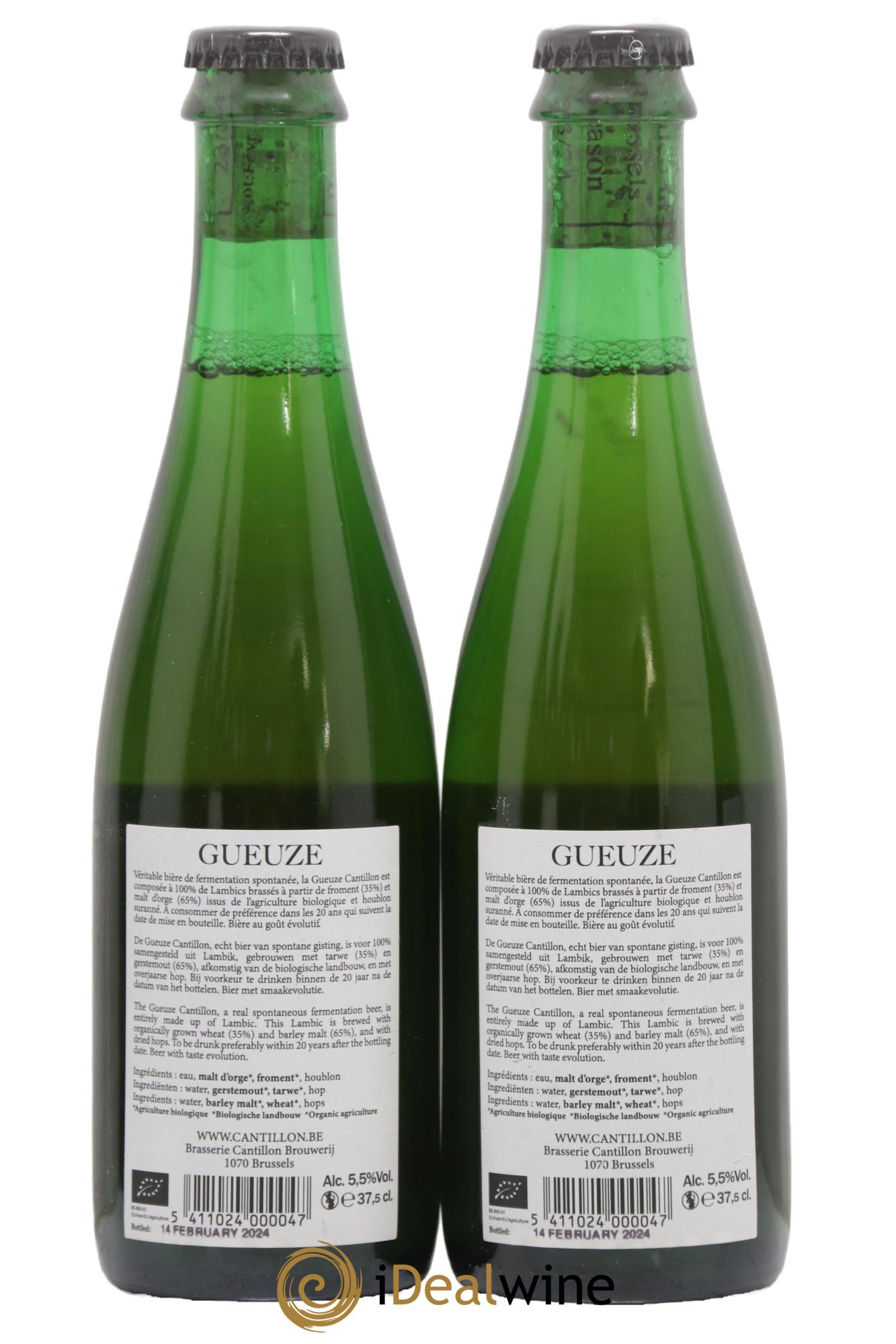 Bière Lambic Bio New Label Gueuze Cantillon (bottled 2024) - Lot de 2 demi bouteilles - 1