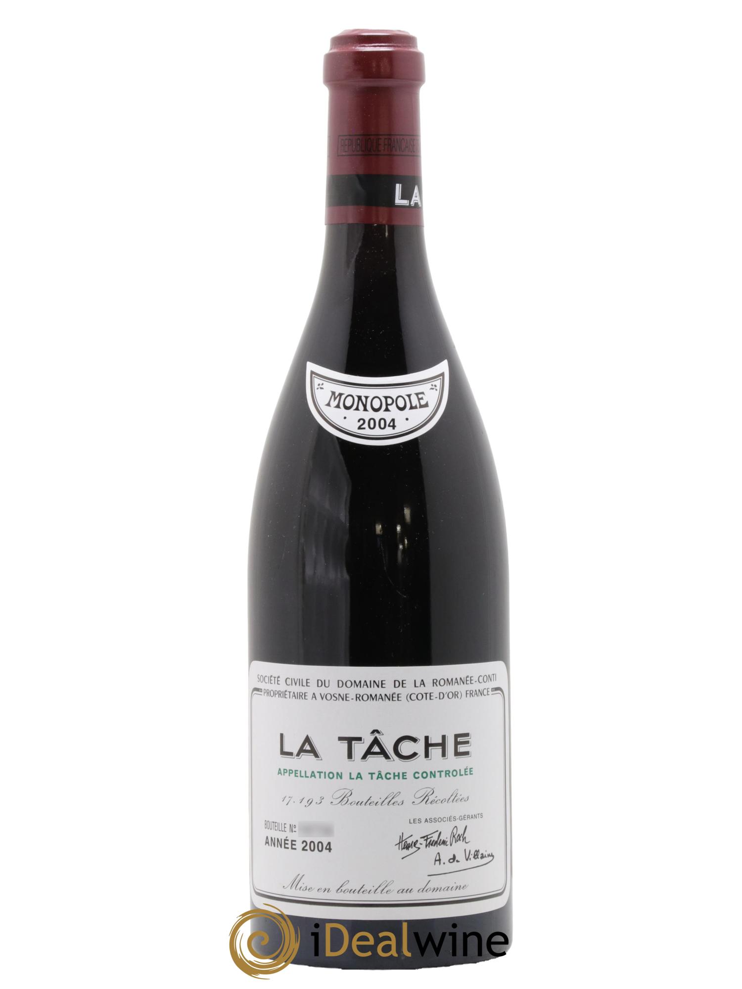 La Tâche Grand Cru Domaine de la Romanée-Conti 2004 - Lot of 1 bottle - 0