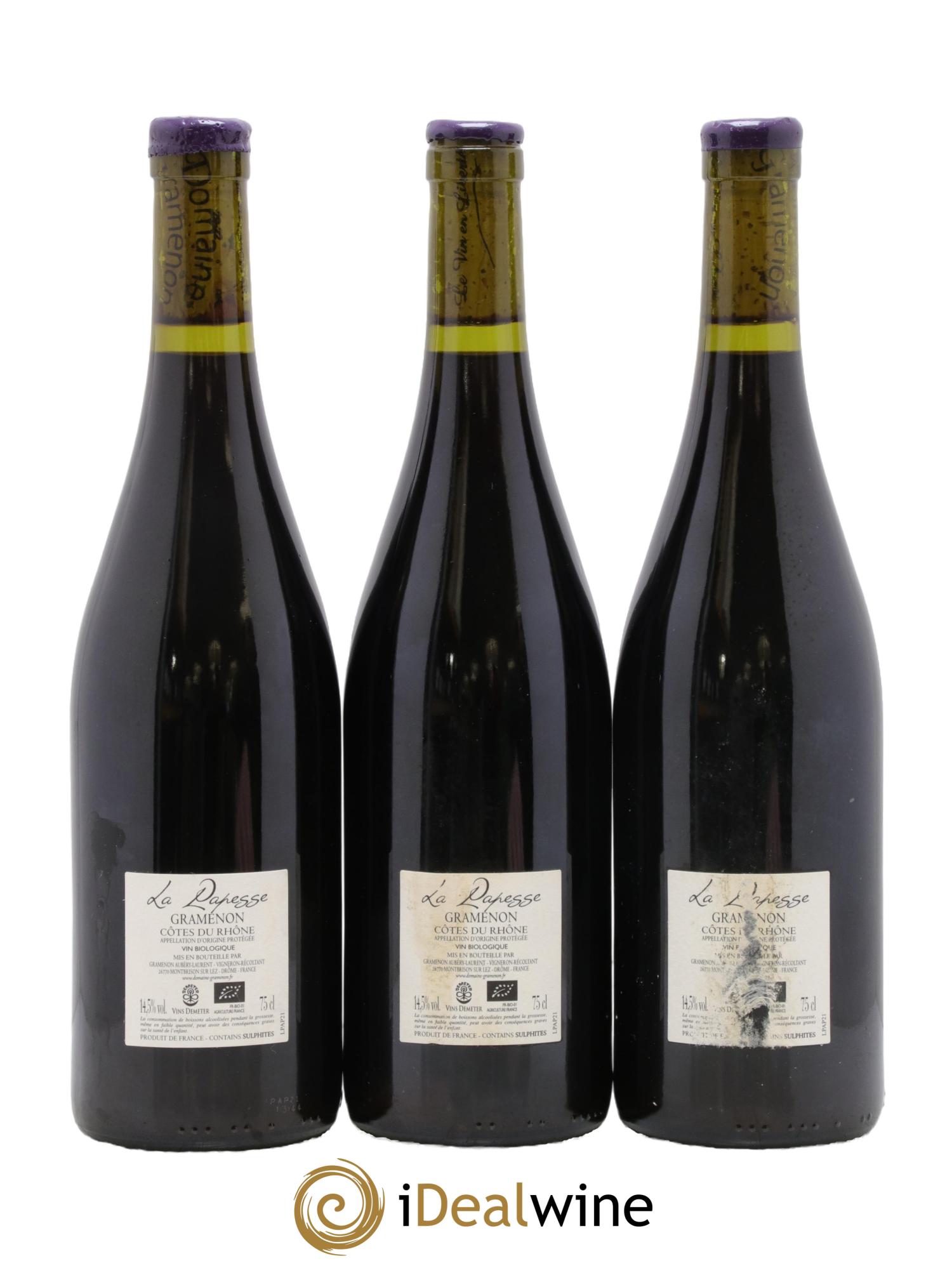 Rhône La Papesse Gramenon (Domaine) 2021 - Lot of 3 bottles - 1