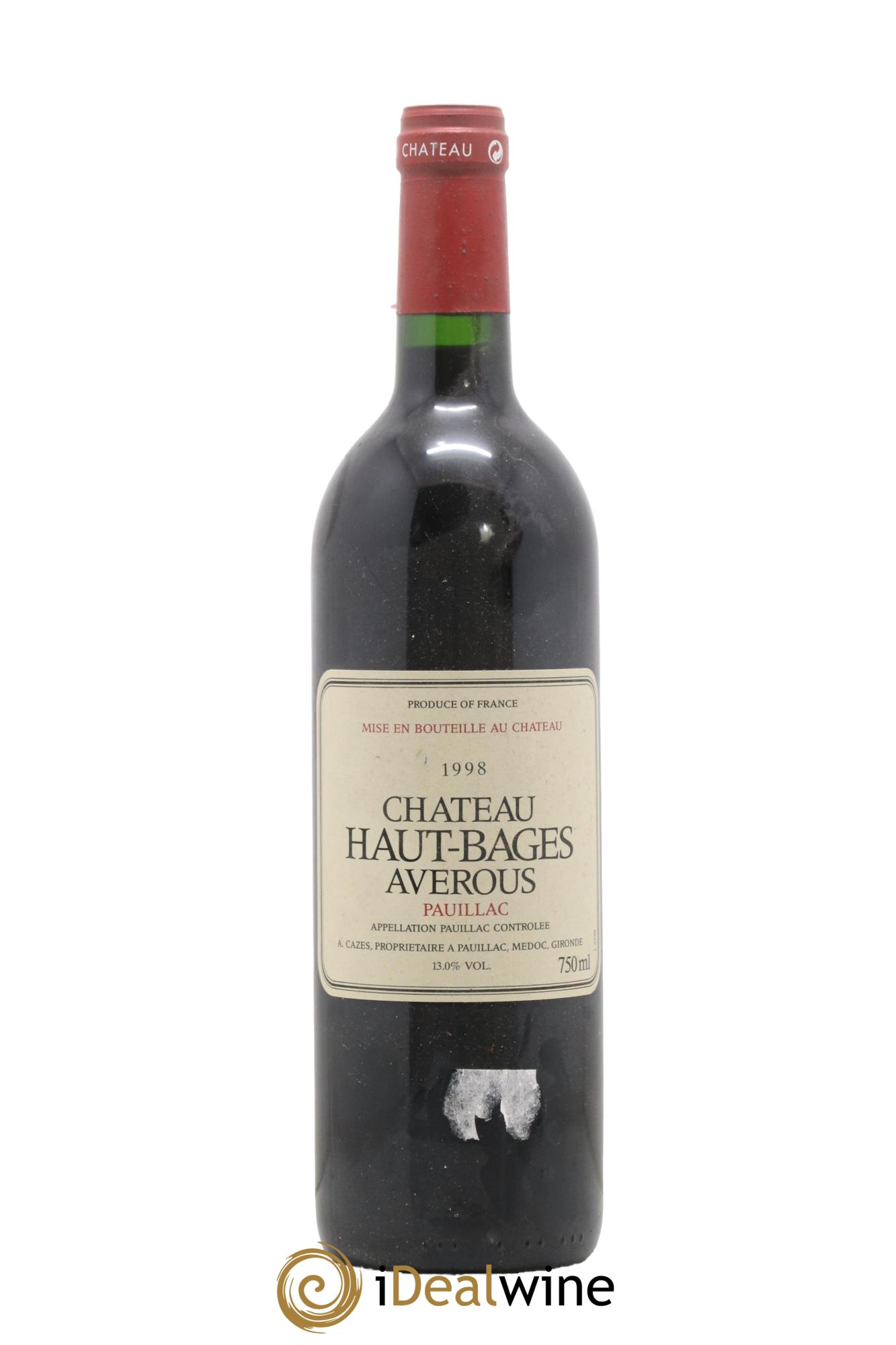Château Haut Bages Averous Cru Bourgeois 1998 - Lot de 1 bouteille - 0