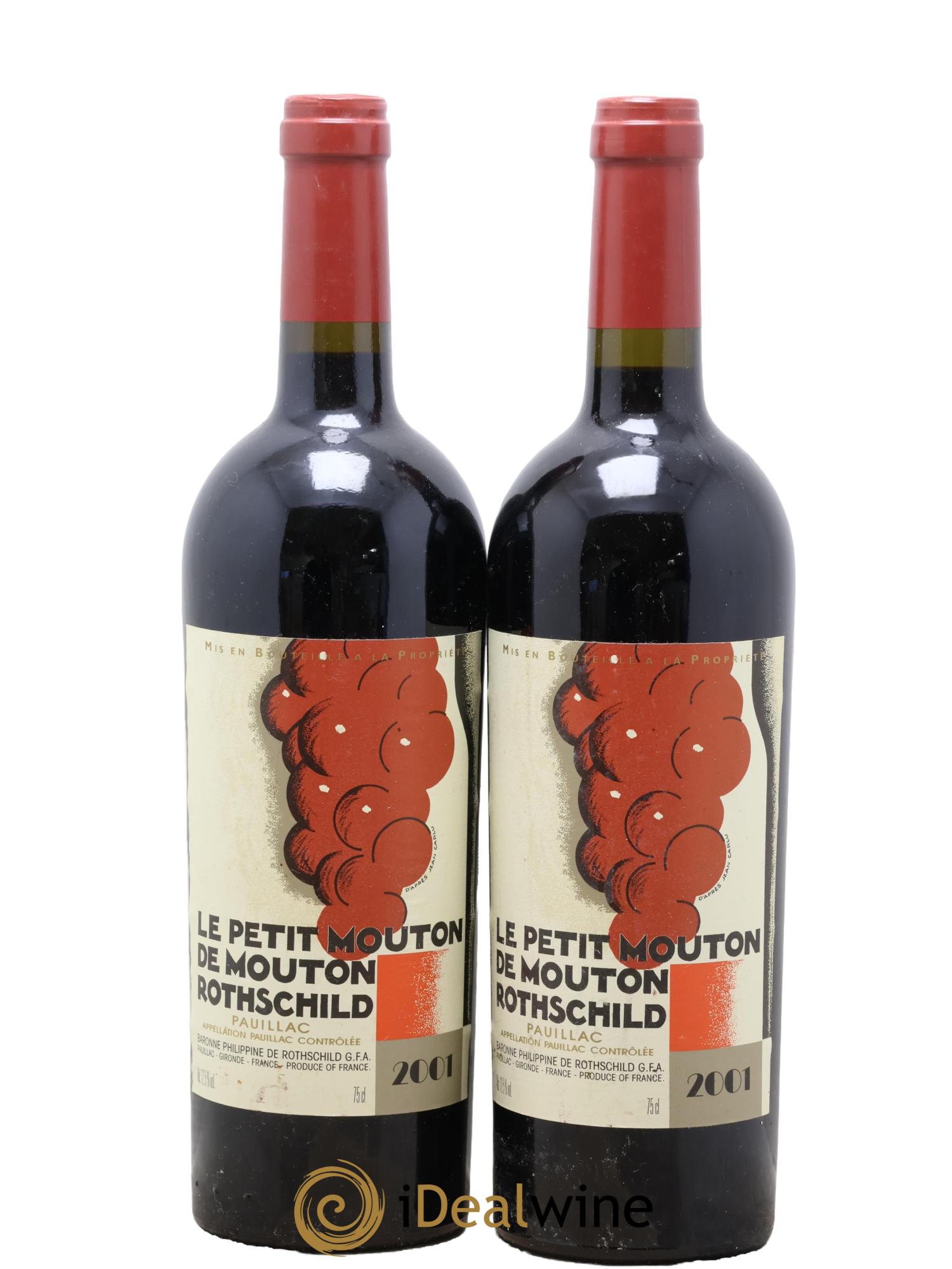 Petit Mouton Second Vin 2001 - Lotto di 2 bottiglie - 0