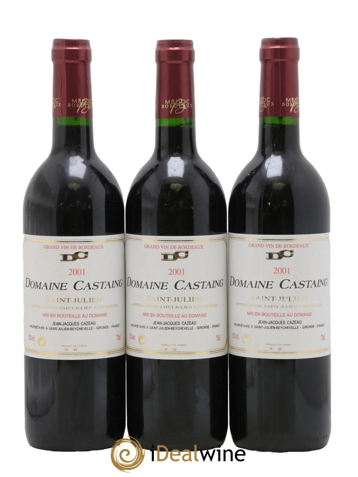 Saint-Julien Domaine Castaing 2001 - Posten von 3 Flaschen - 0