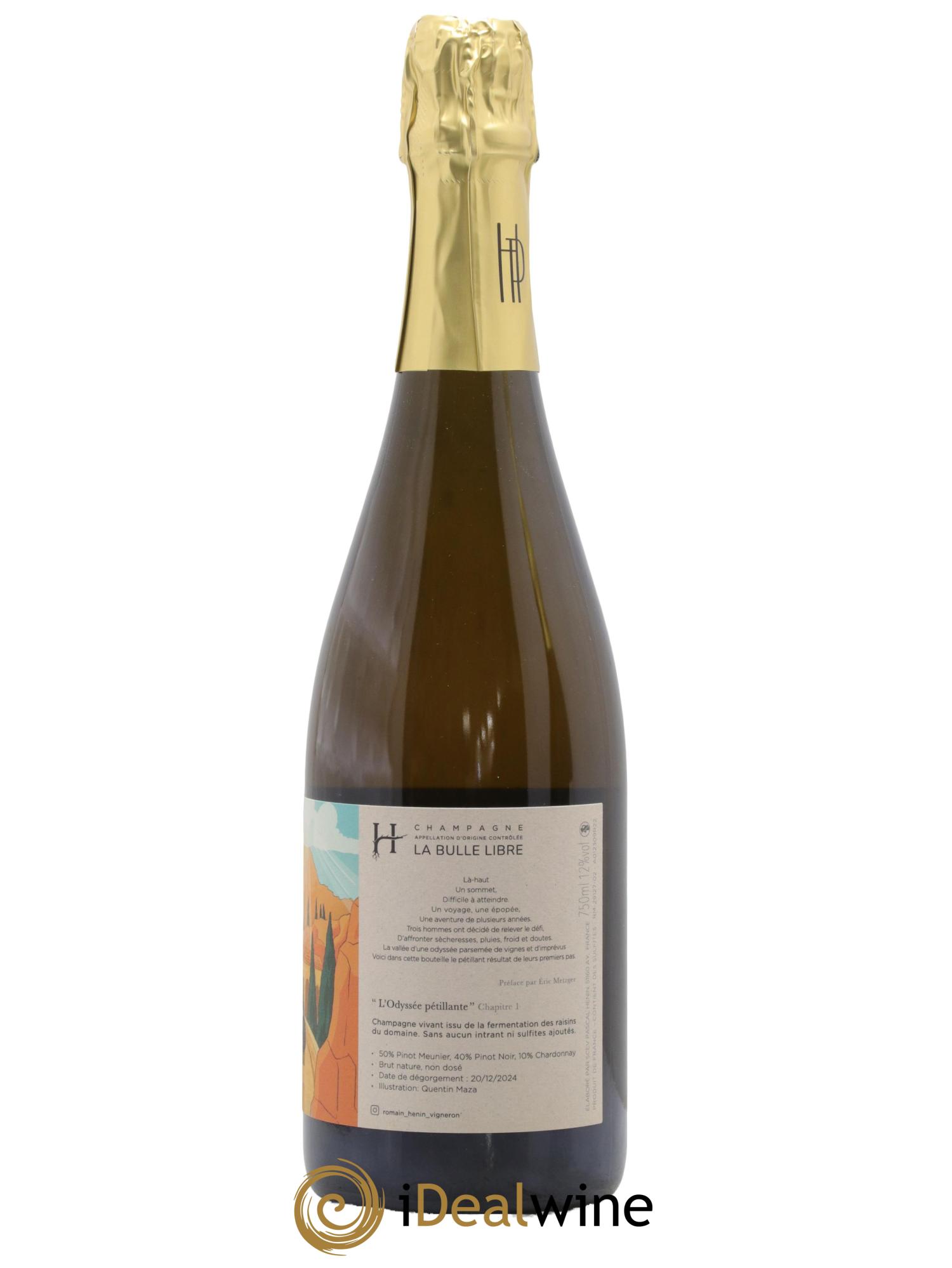 L'Odyssée Pétillante Chapitre 1 Romain Henin Odyssée Pétillante Chapitre 1 Romain Hénin - Lot de 1 bouteille - 1