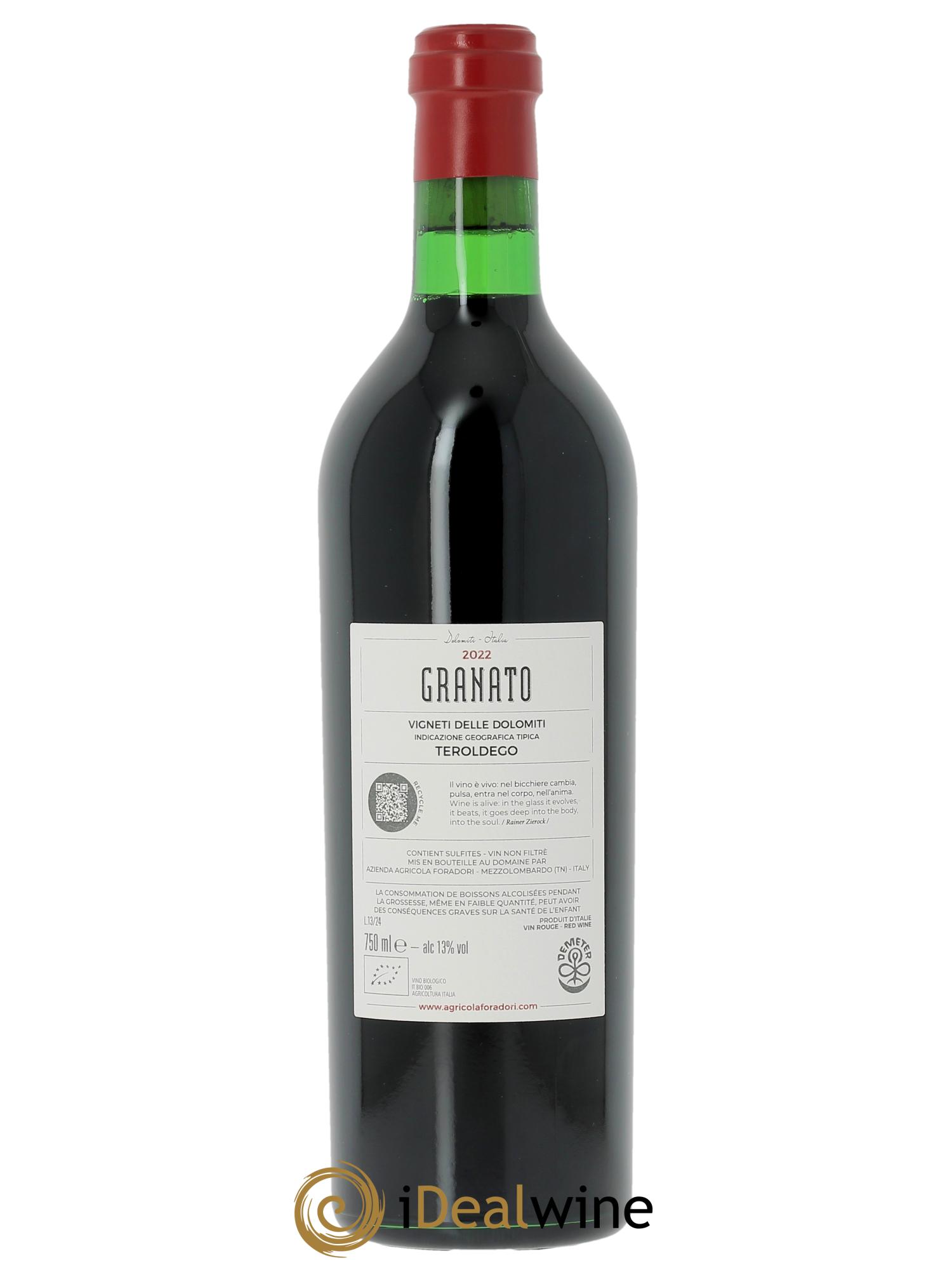 Vigneti delle Dolomiti IGT Granato Elisabetta Foradori 2022 - Lot of 1 bottle - 1