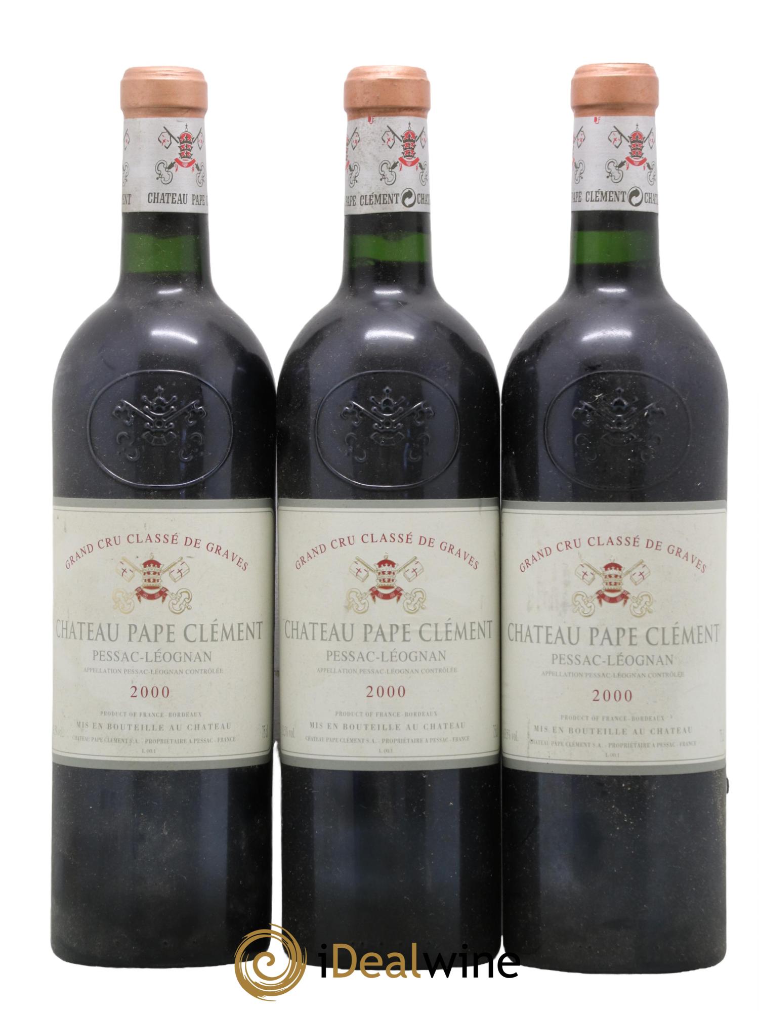 Château Pape Clément Cru Classé de Graves 2000 - Lot de 3 bouteilles - 0