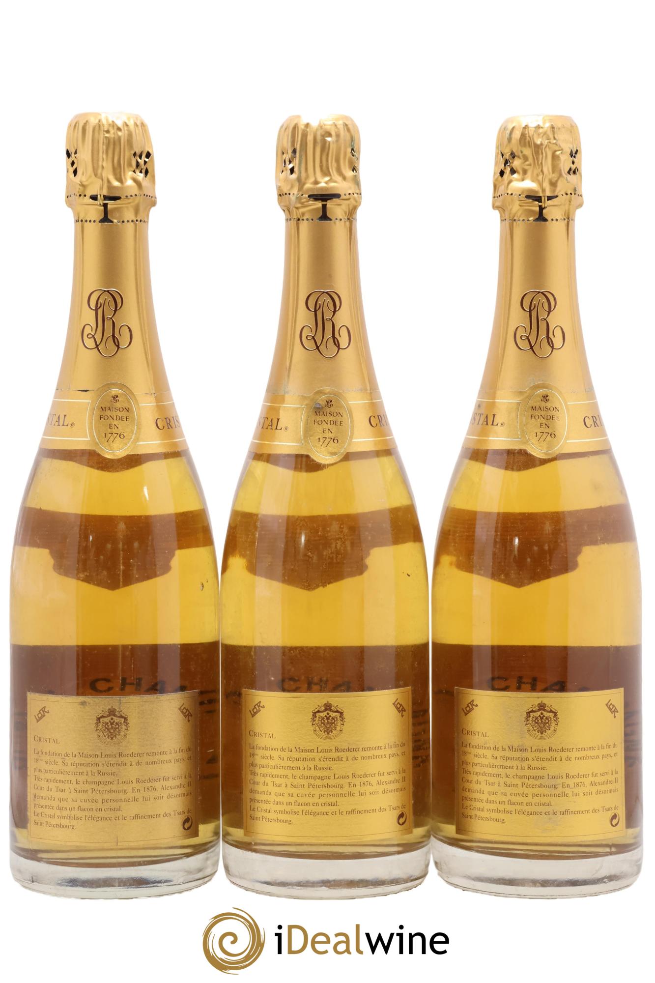 Cristal Louis Roederer 1990 - Lot de 3 bouteilles - 1