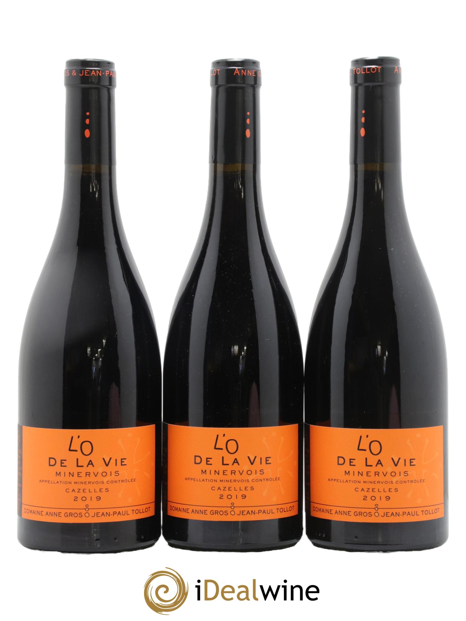 Minervois L'O de la Vie Anne Gros & Jean-Paul Tollot Cazelles 2019 - Lot de 3 bouteilles - 0