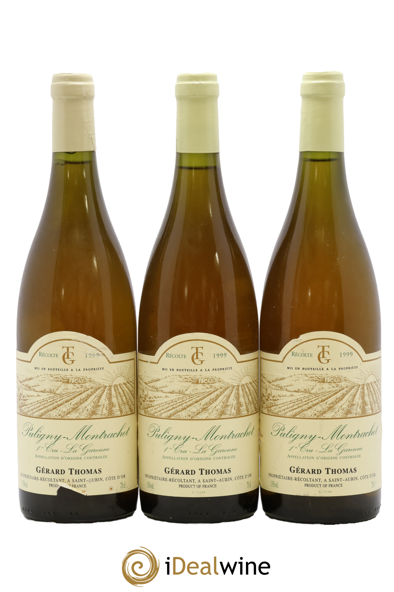 Puligny-Montrachet 1er Cru La Garenne Gérard Thomas 1999 - Lot de 3 bouteilles - 0
