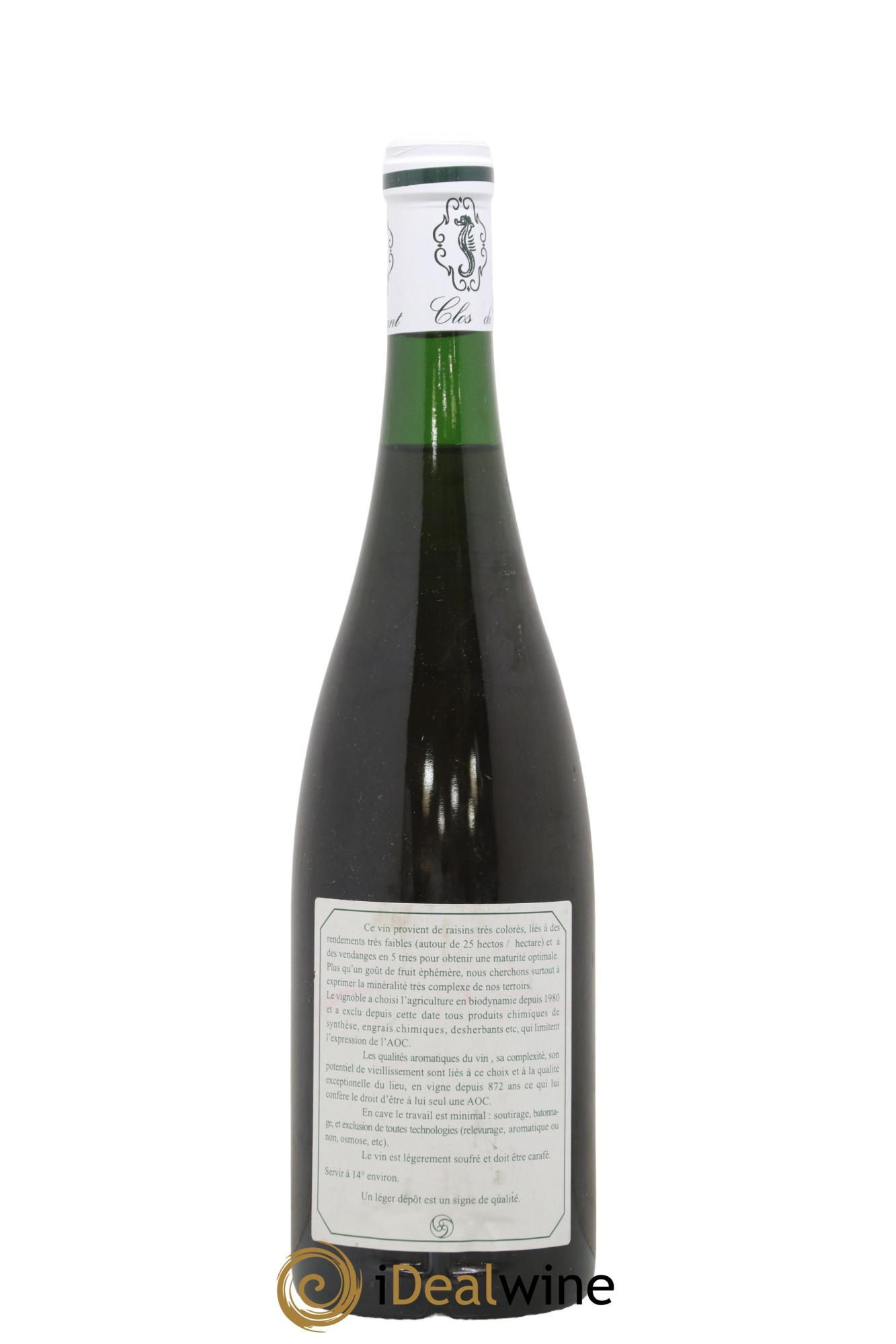 Savennières Clos de la Coulée de Serrant Vignobles de la Coulée de Serrant - Nicolas Joly 1989 - Lot of 1 bottle - 1