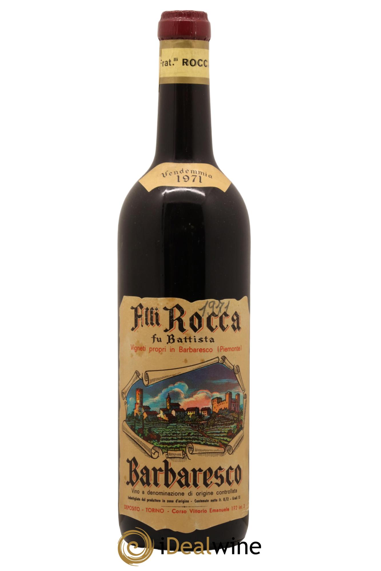 Barbaresco DOCG Fratelli Rocca 1971 - Lot of 1 bottle - 0