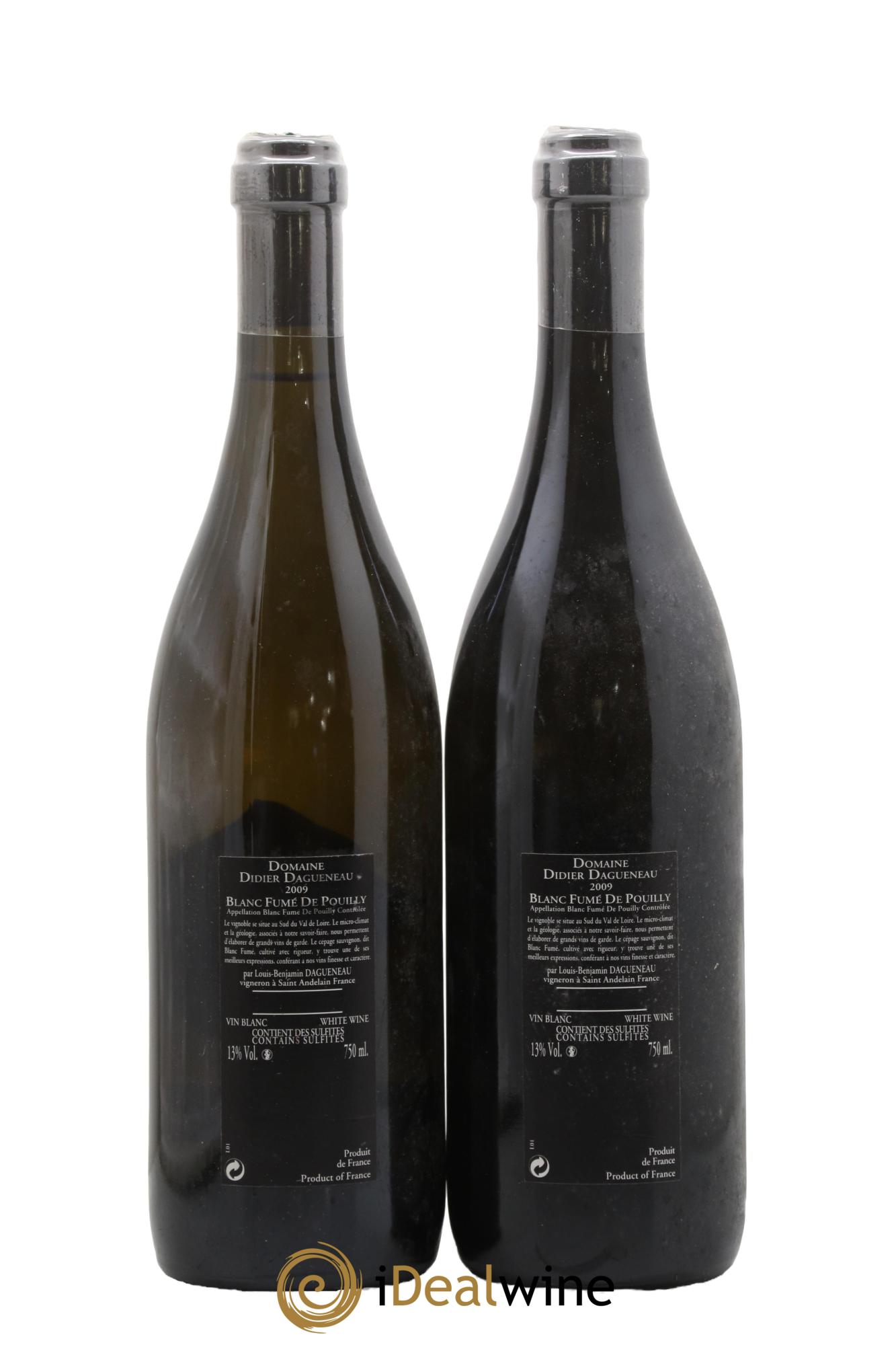 Vin de France (anciennement Pouilly-Fumé) Silex Dagueneau (Domaine Didier - Louis-Benjamin) 2009 - Lot de 2 bouteilles - 1