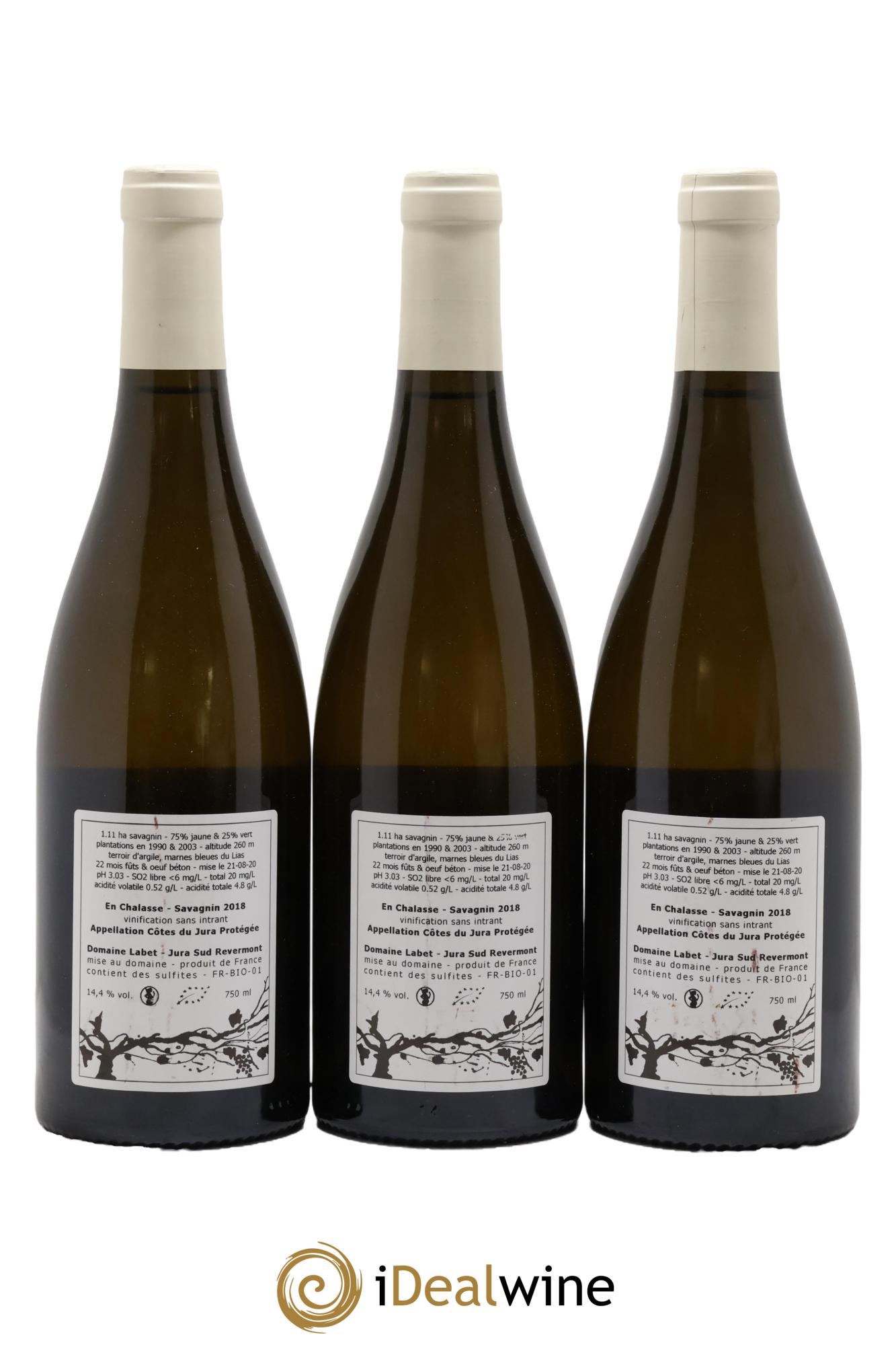 Côtes du Jura Fleur de Savagnin En Chalasse Romain - Julien - Charline Labet 2018 - Lot de 3 bouteilles - 1