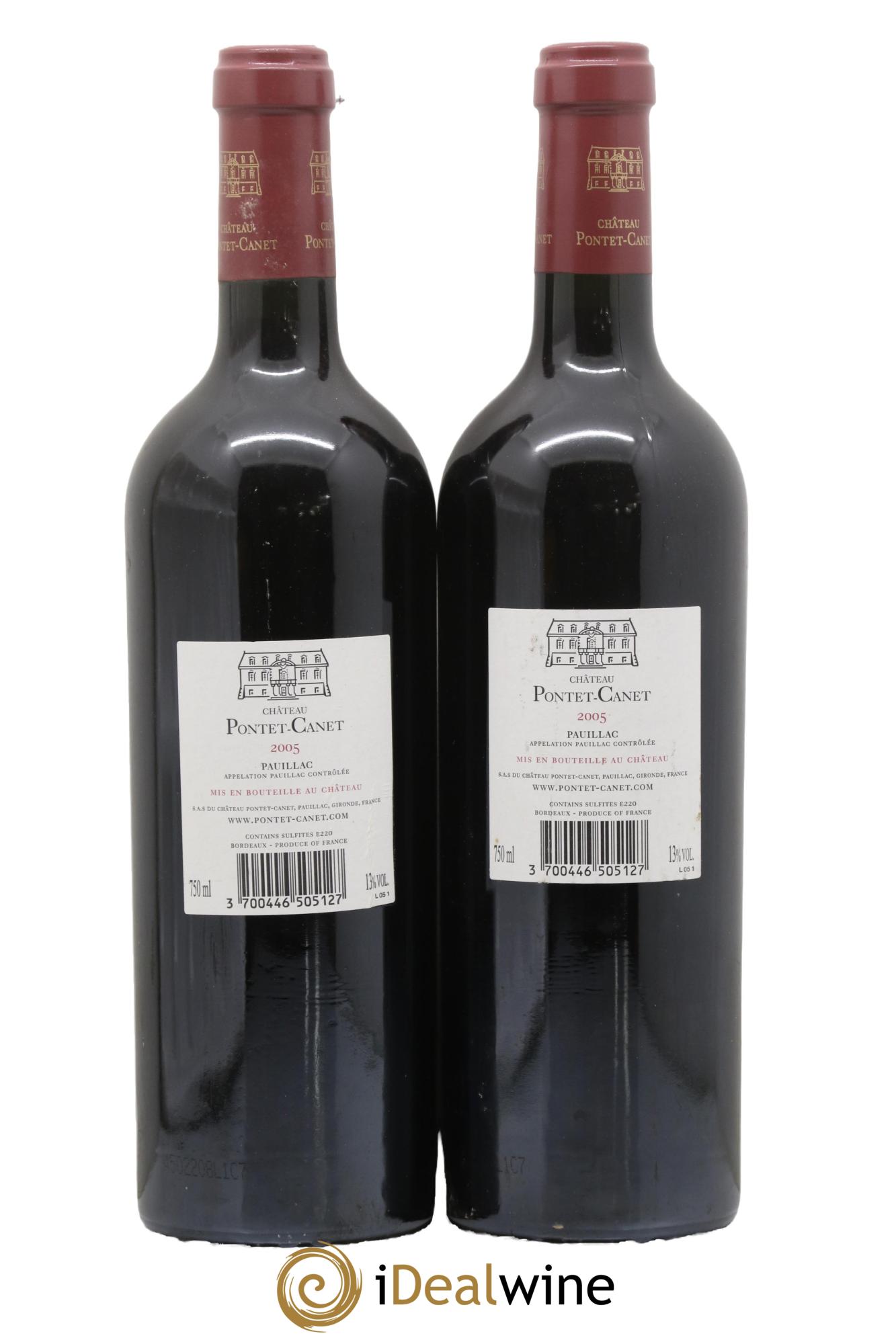 Château Pontet Canet 5ème Grand Cru Classé 2005 - Lot de 2 bouteilles - 1