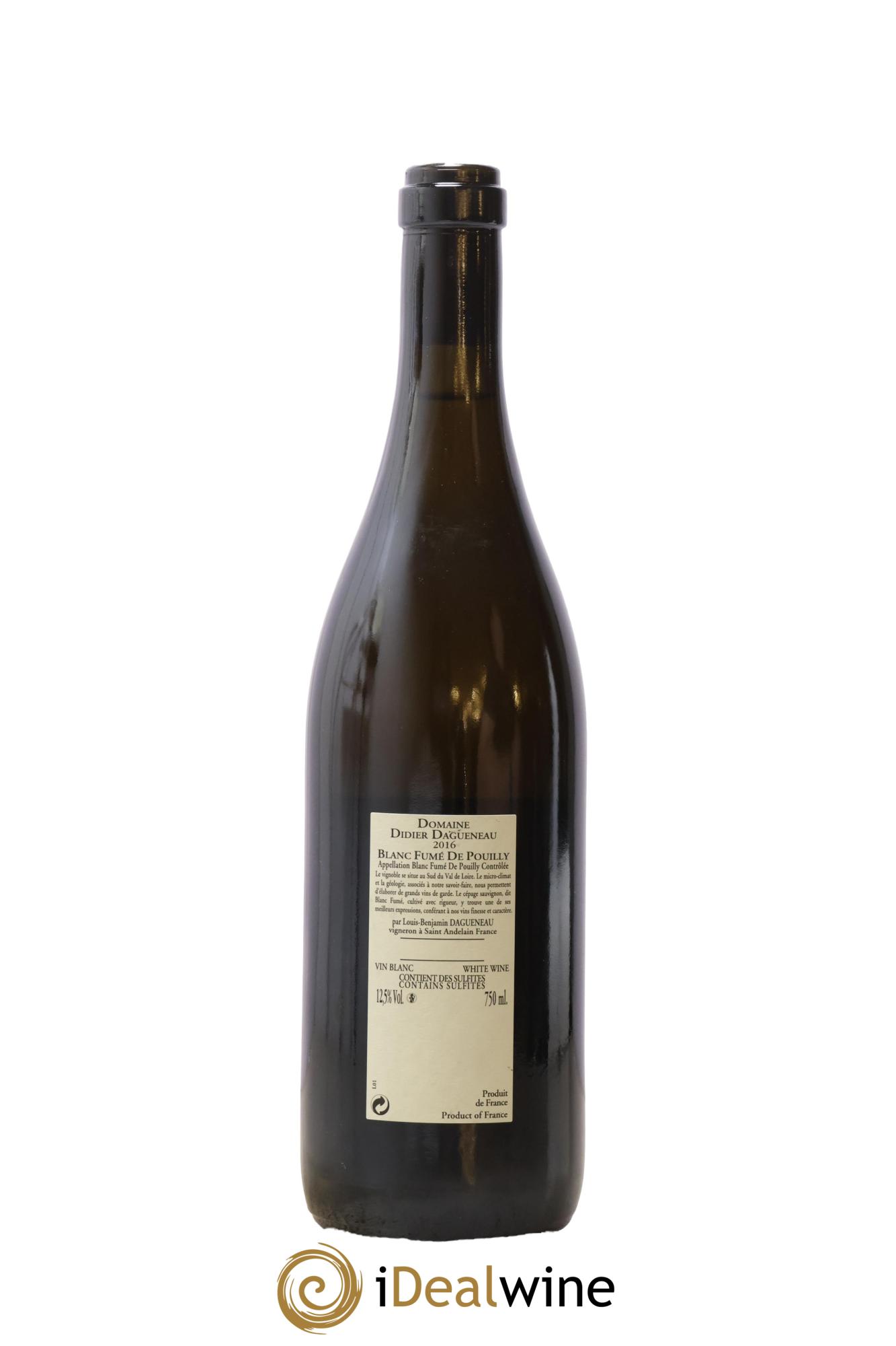 Vin de France (anciennement Pouilly-Fumé) Buisson Renard Dagueneau (Domaine Didier - Louis-Benjamin) 2016 - Lot de 1 bouteille - 1