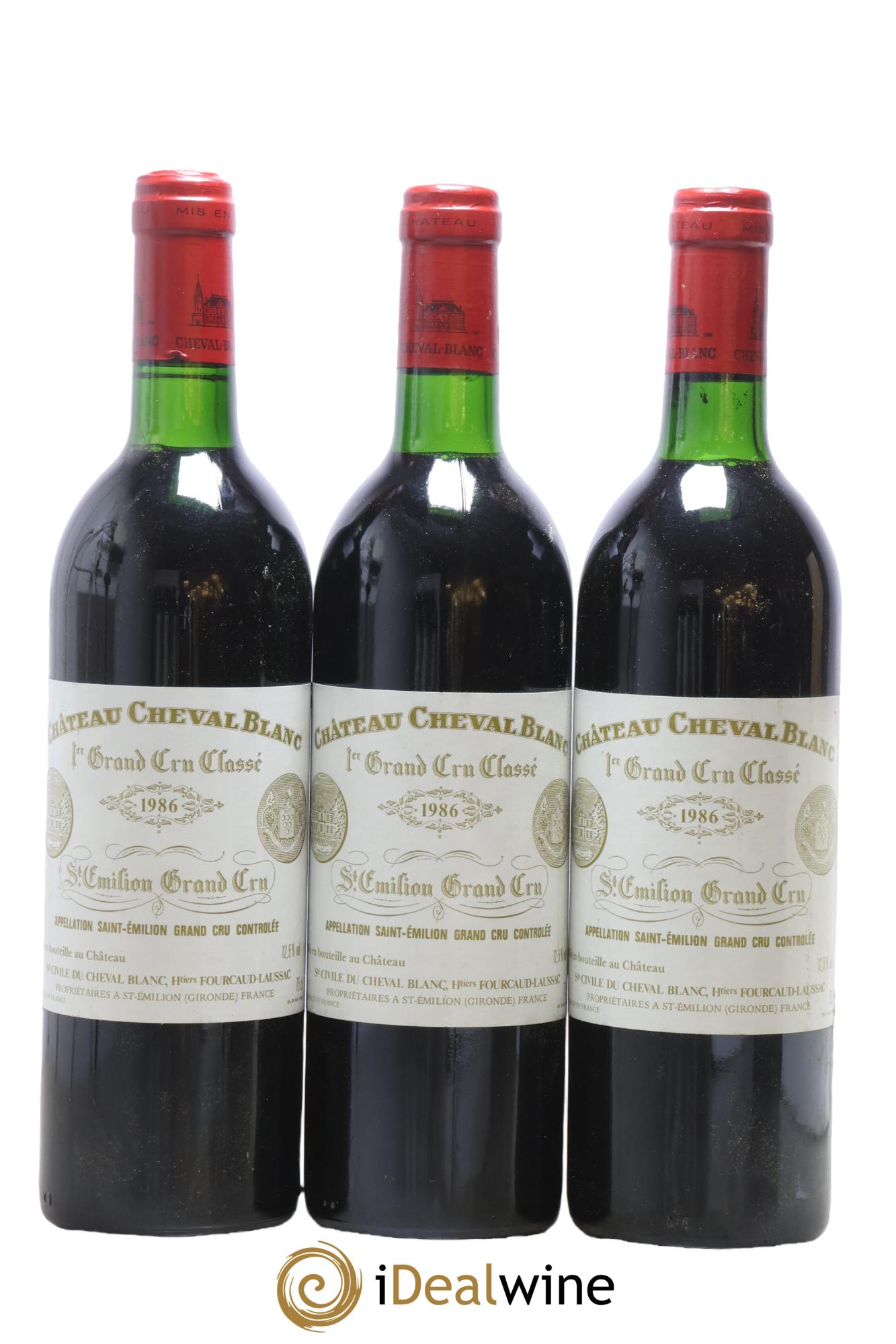 Château Cheval Blanc 1er Grand Cru Classé A 1986 - Lot of 3 bottles - 0