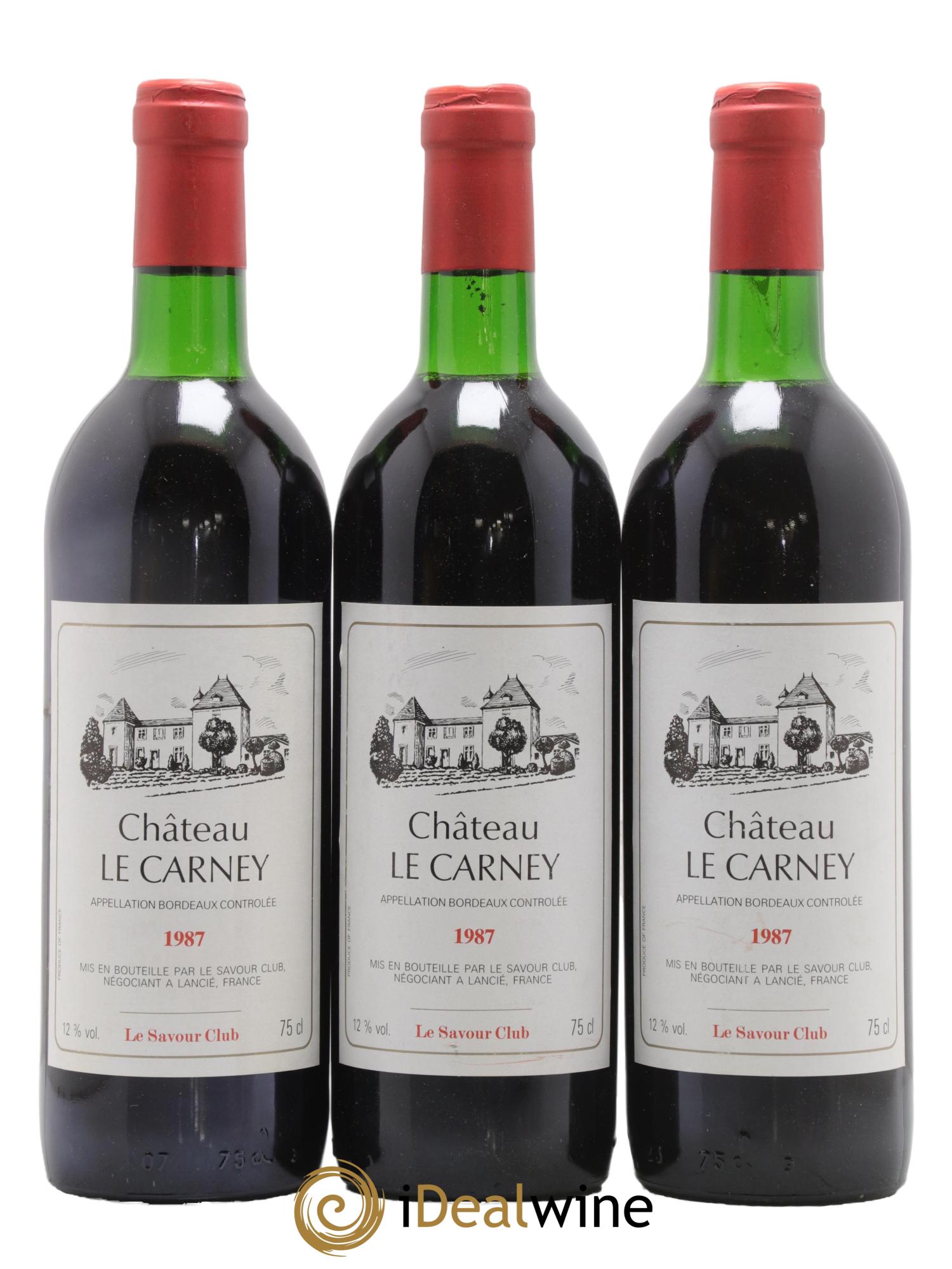 Bordeaux Château Le Carney 1987 - Lot de 3 bouteilles - 0