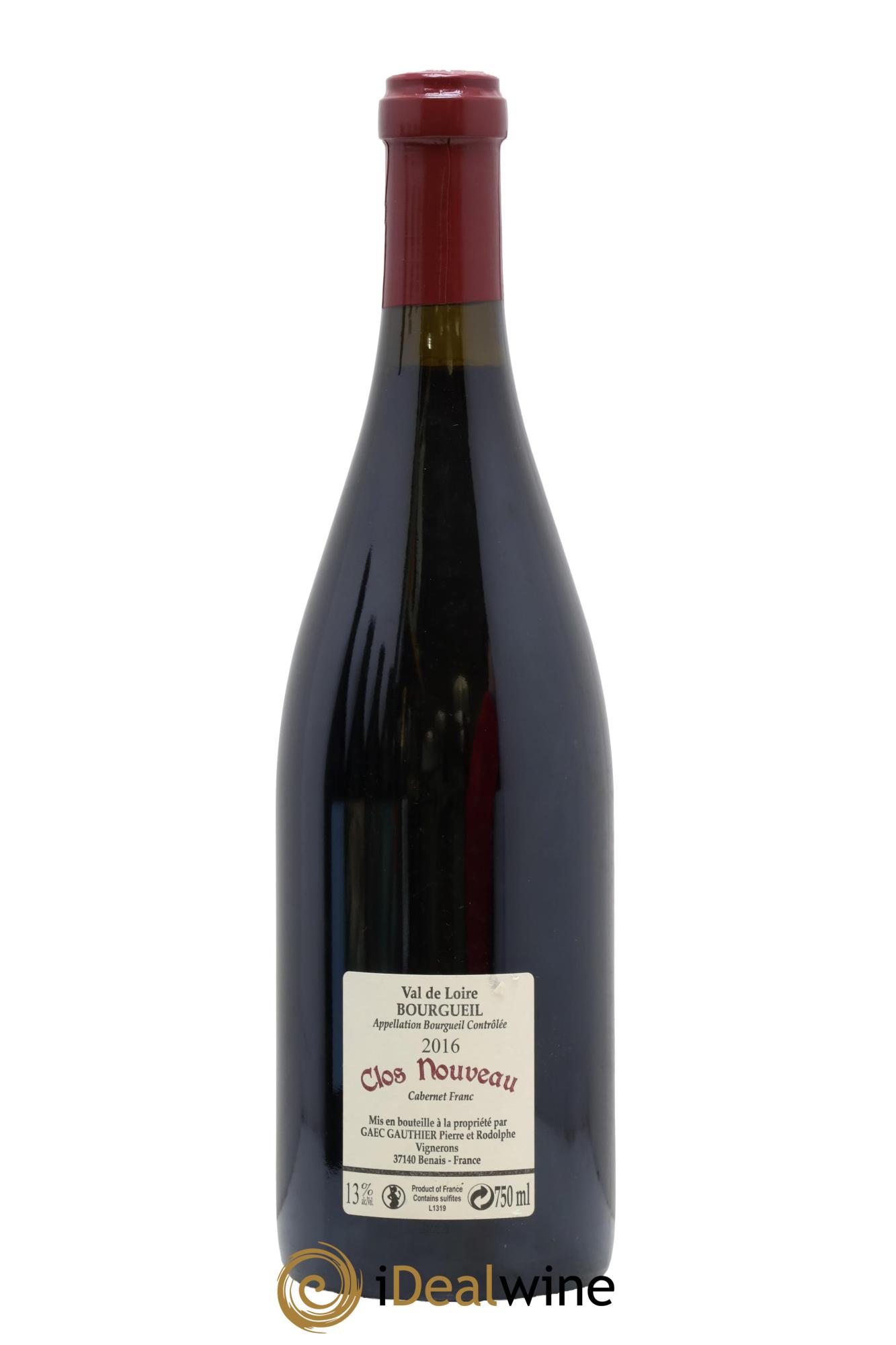 Bourgueil Clos Nouveau Domaine du Bel Air 2016 - Lot of 1 bottle - 1