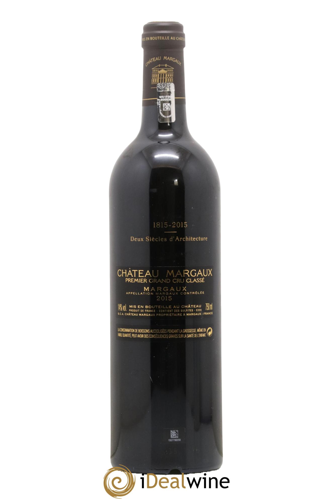 Château Margaux 1er Grand Cru Classé  2015 - Lot de 1 bouteille - 2