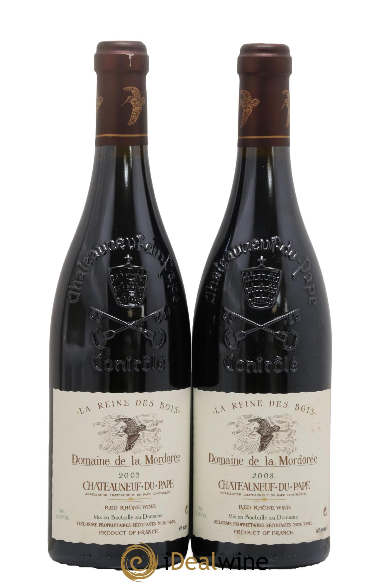 Châteauneuf-du-Pape Cuvée de la Reine des Bois La Mordorée (Domaine de) 2003 - Lot of 2 bottles - 0