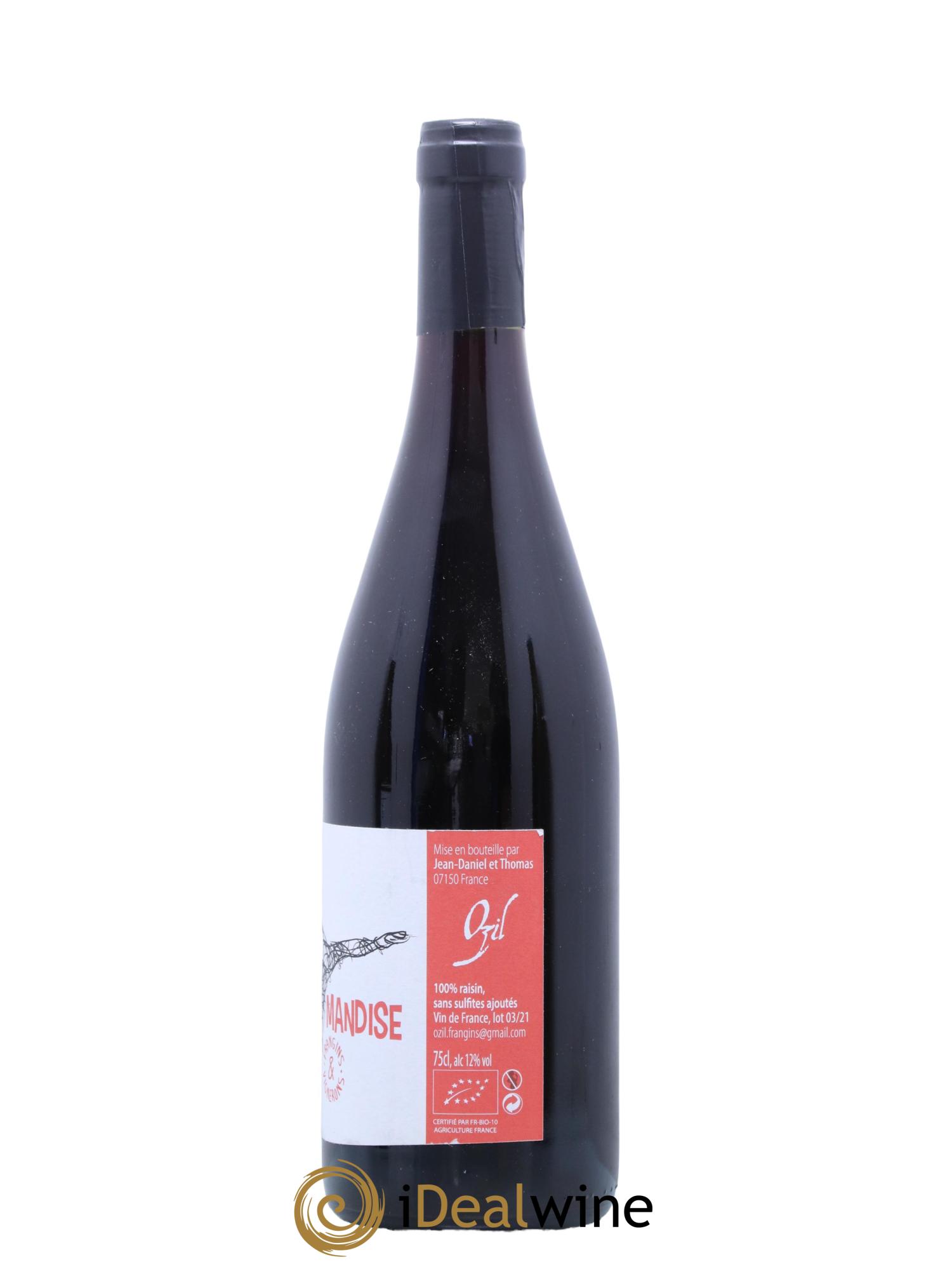 Vin de France Gourmandises Domaine Jean Daniel et Thomas Ozil 2021 - Lot de 1 bouteille - 1