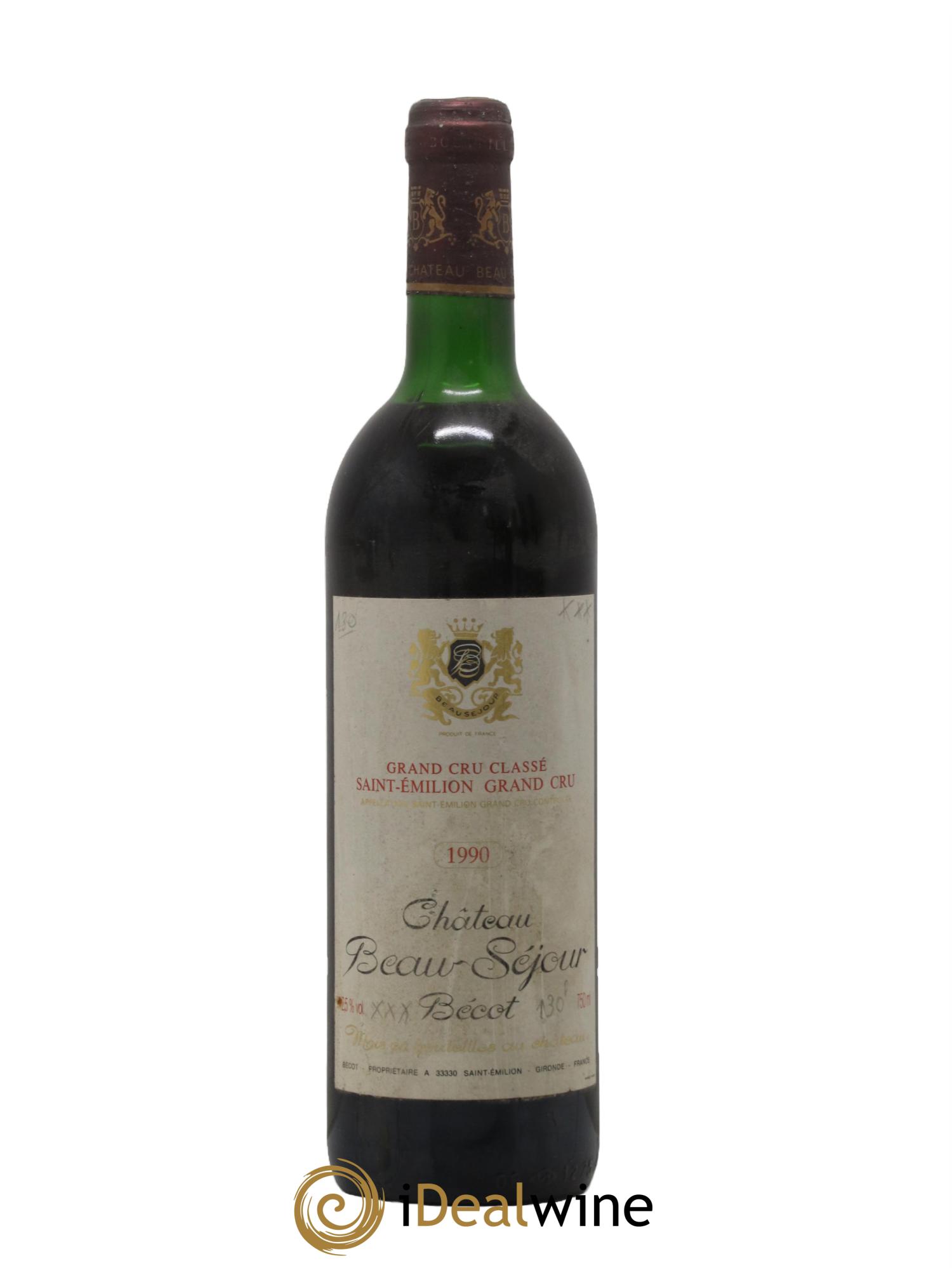 Château Beau-Séjour Bécot 1er Grand Cru Classé B 1990 - Posten von 1 Flasche - 0