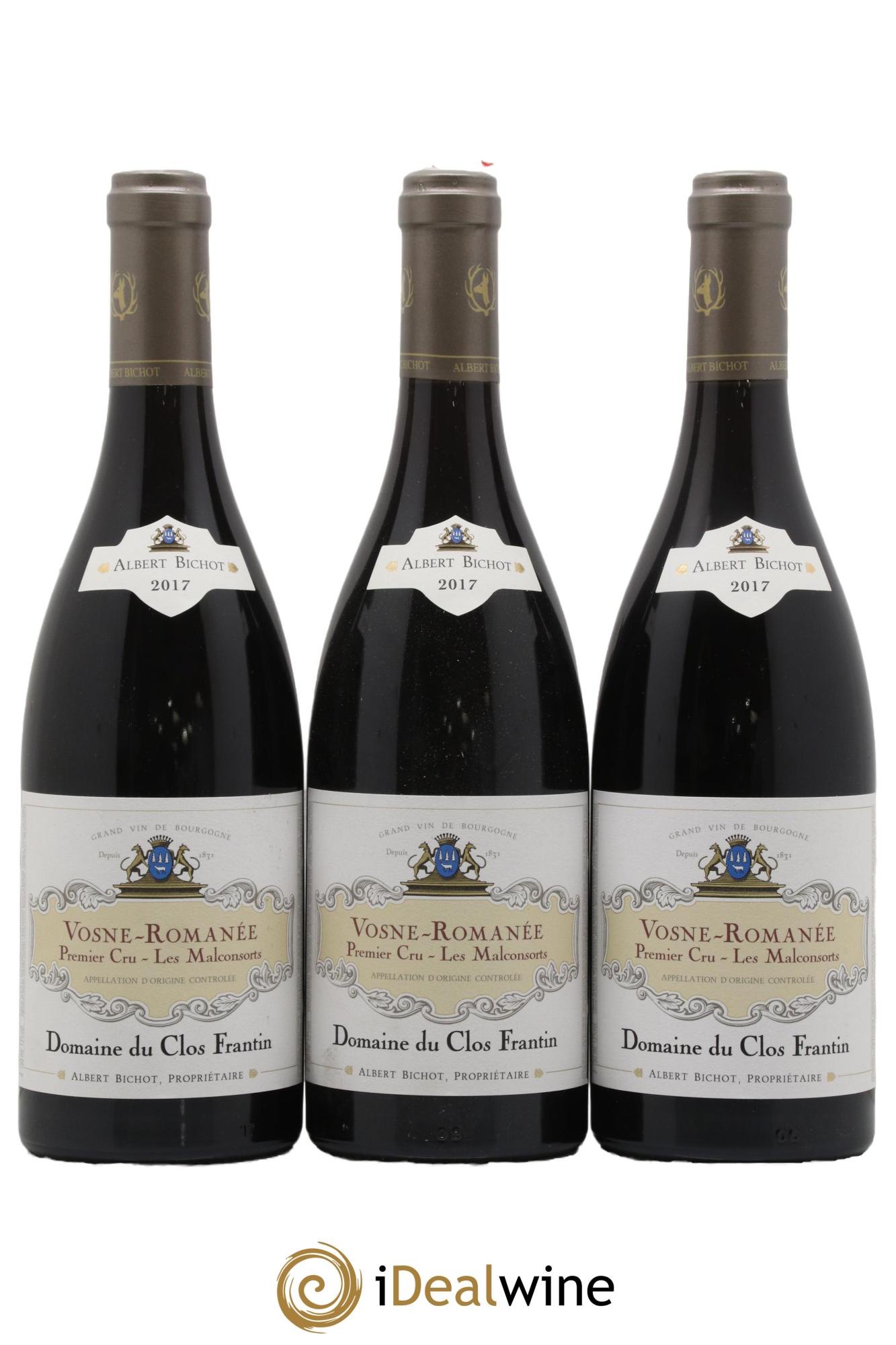 Vosne-Romanée 1er Cru Les Malconsorts Clos Frantin - Albert Bichot  2017 - Lot of 3 bottles - 0