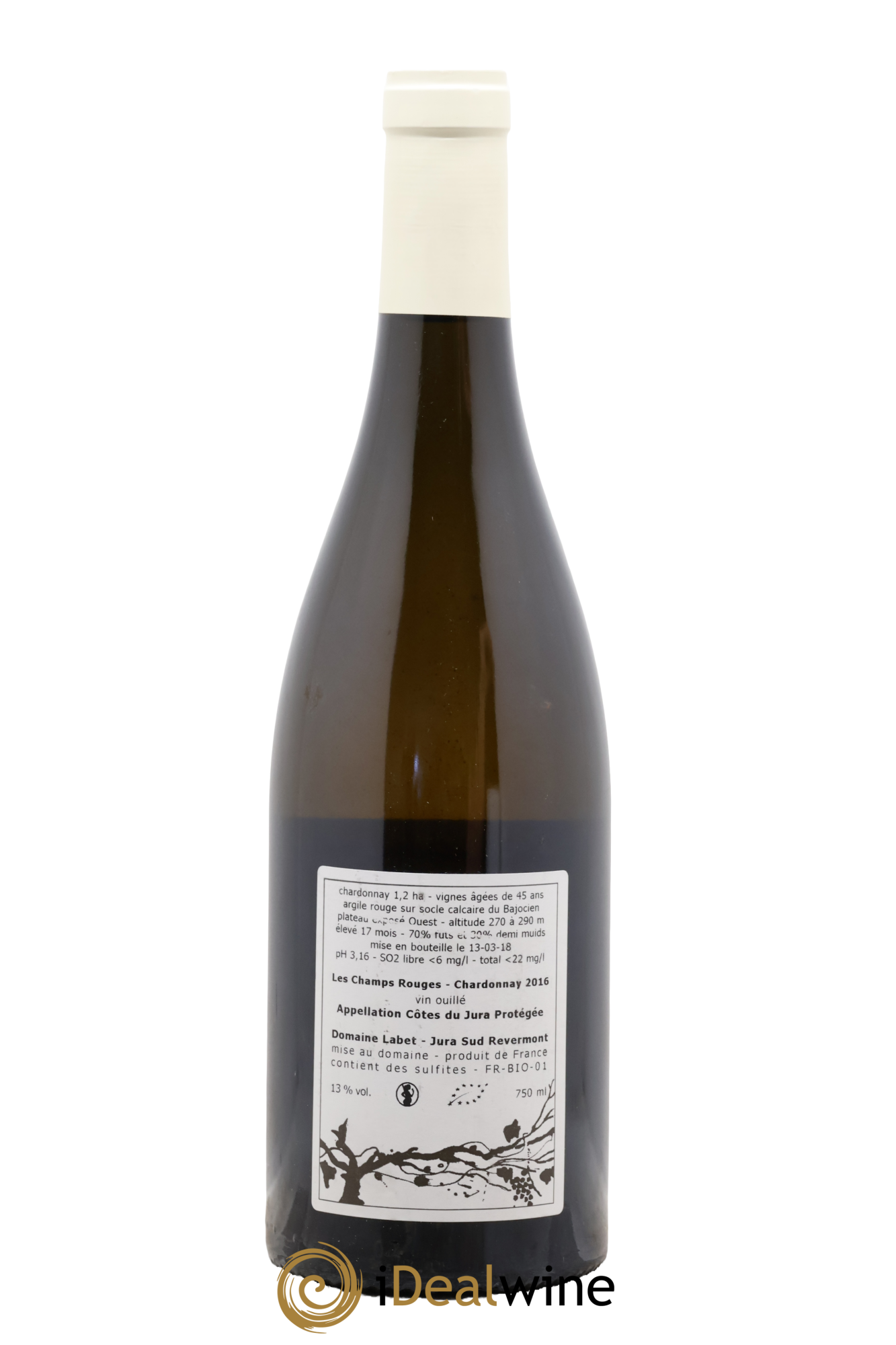 Côtes du Jura Chardonnay Les Champs Rouges Romain - Julien - Charline Labet 2016 - Lot of 1 bottle - 1