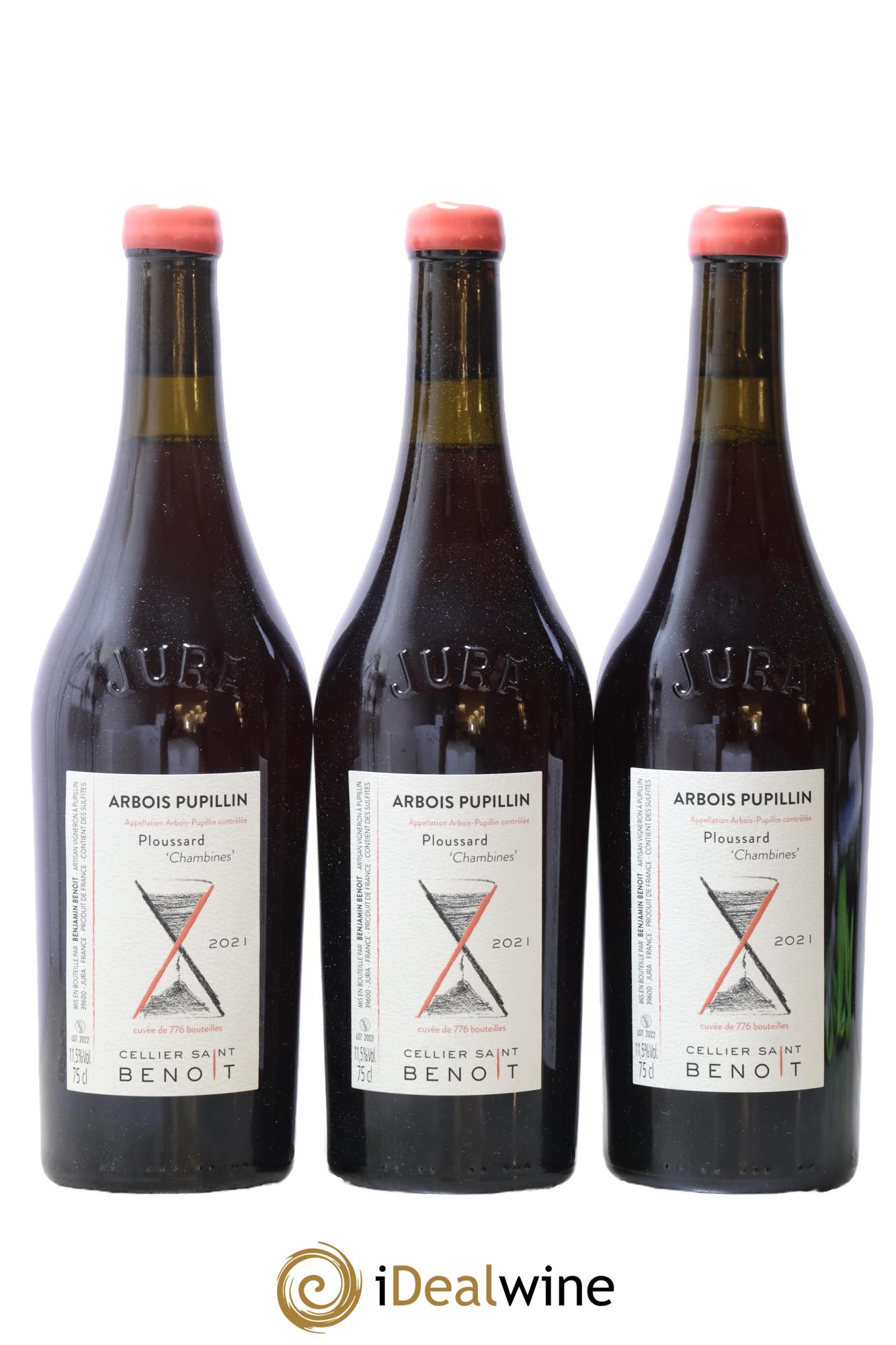 Arbois-Pupillin Ploussard Chambines Cellier Saint Benoît 2021 - Lot de 3 bouteilles - 0