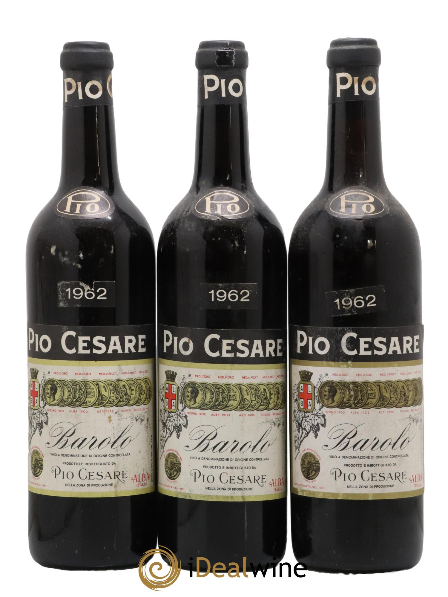 Barolo DOCG Pio Cesare 1962 - Lotto di 3 bottiglie - 0