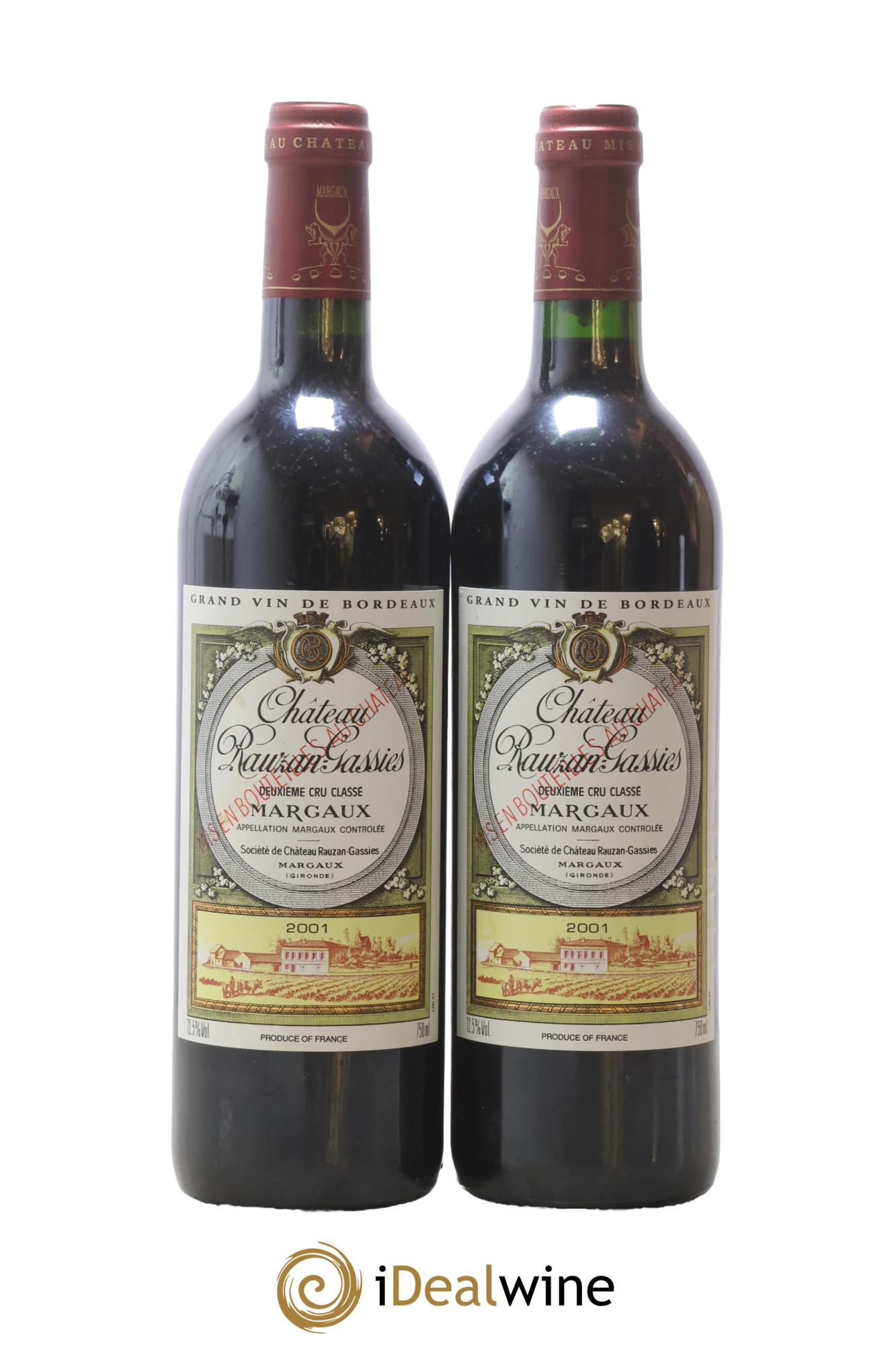 Château Rauzan-Gassies 2ème Grand Cru Classé 2001 - Lot de 2 bouteilles - 0