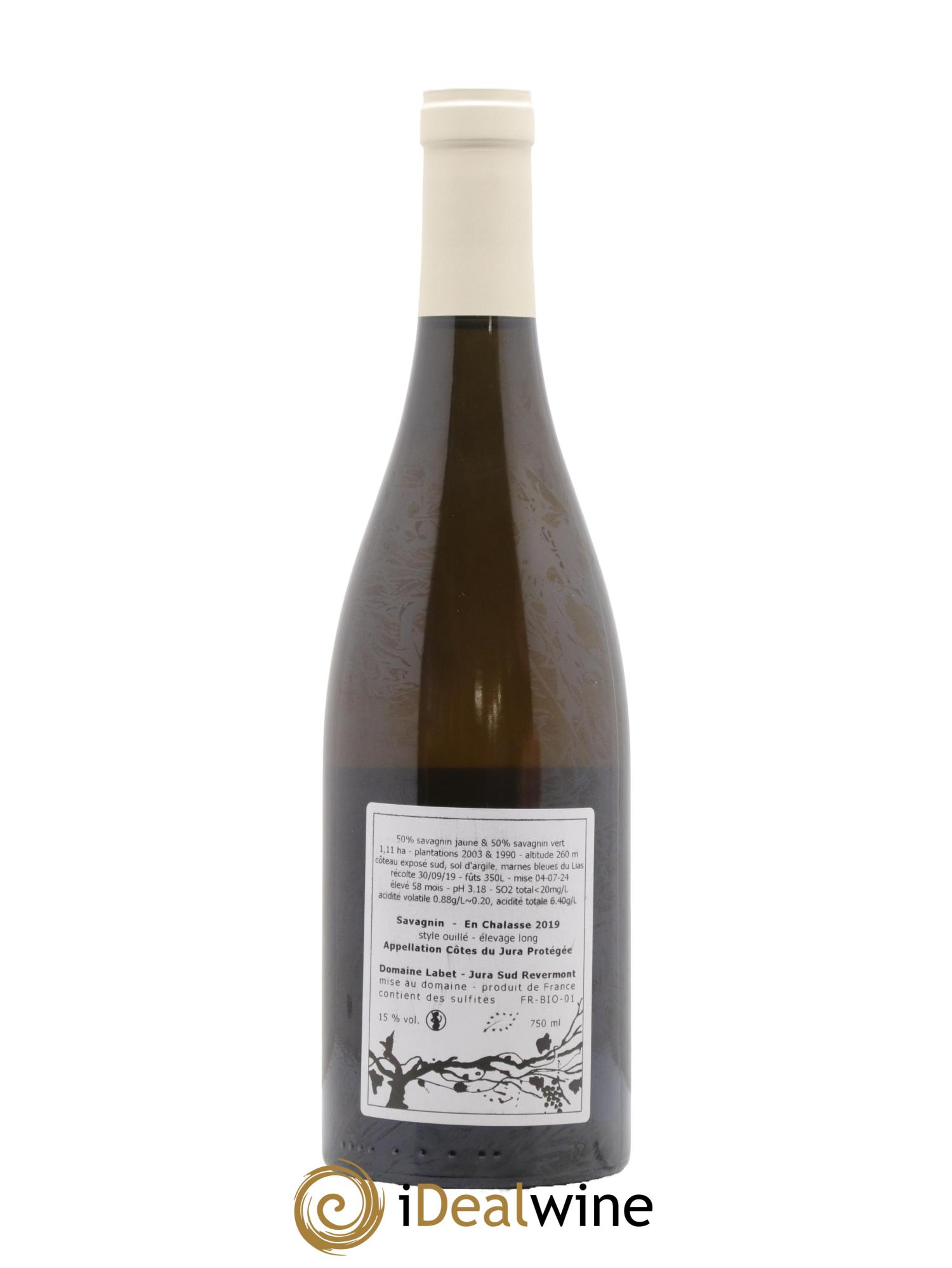 Côtes du Jura Savagnin En Chalasse Elevage Long Domaine Labet 2019 - Lot de 1 bouteille - 1