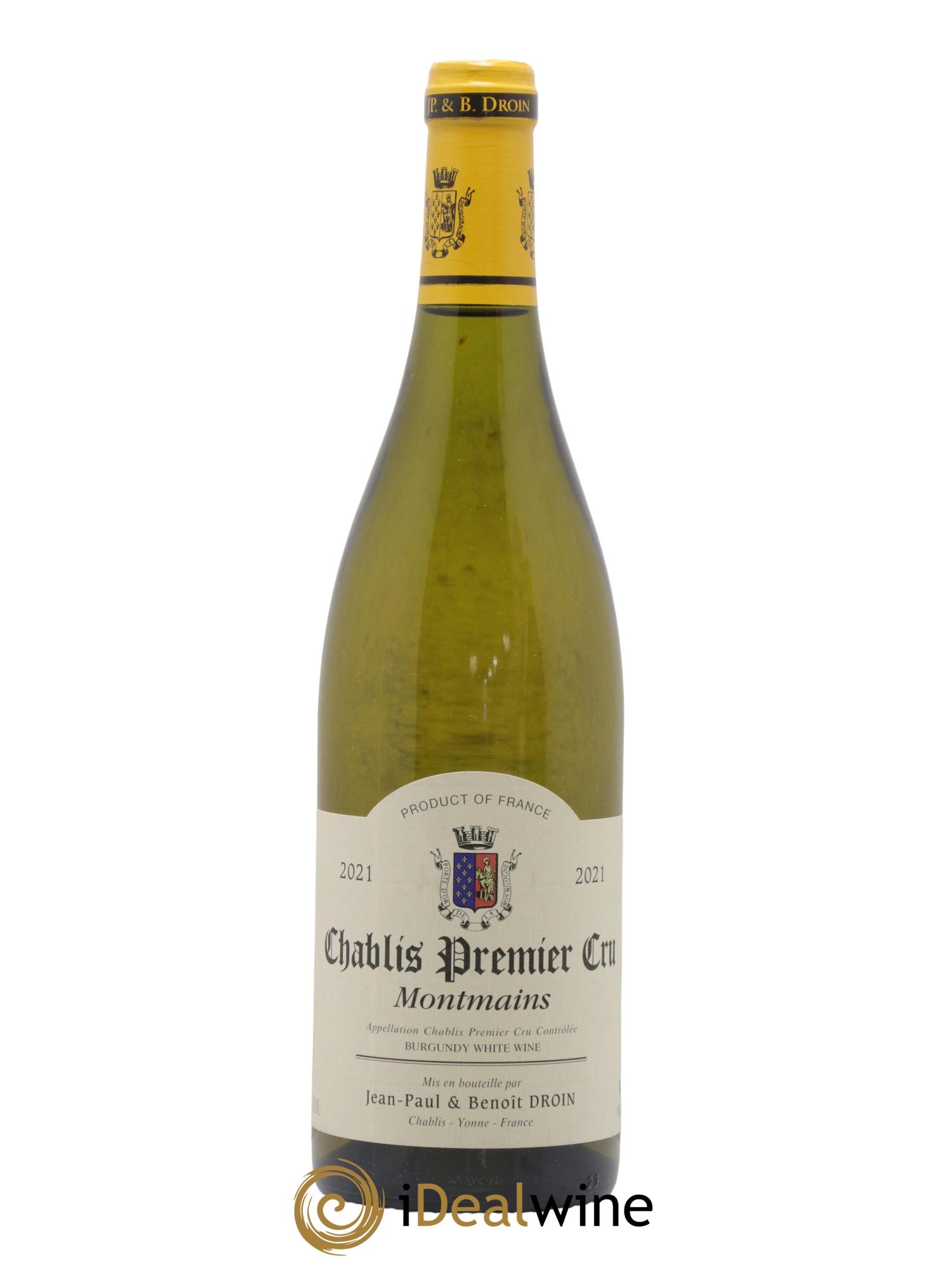 Chablis 1er Cru Montmains Jean-Paul & Benoît Droin (Domaine) 2021 - Lot of 1 bottle - 0